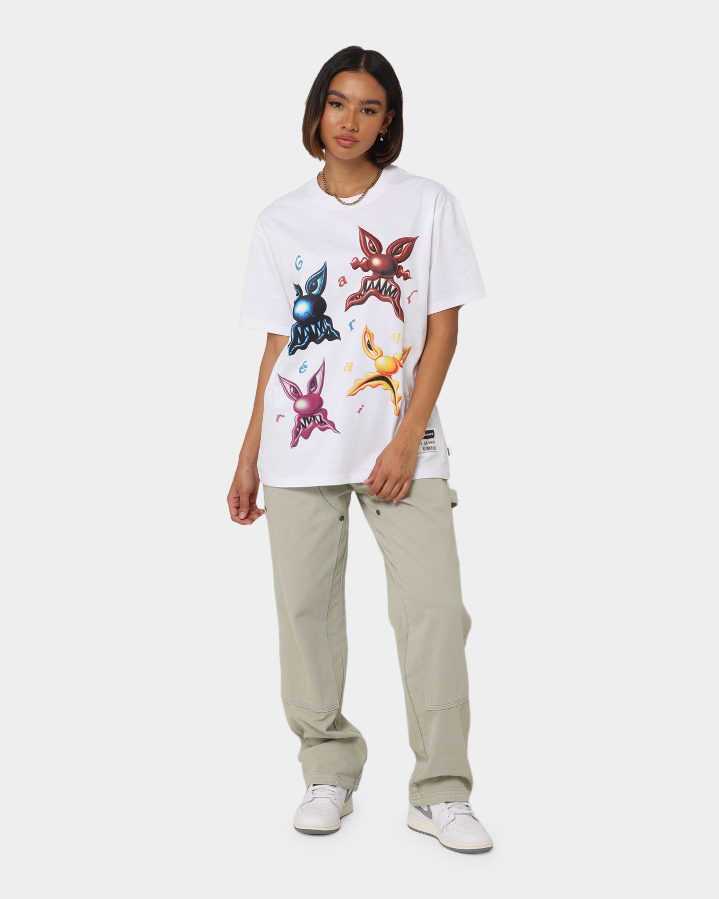 Carr√© X Kenny Scharf Meanie Oversized T-Shirt White Style001