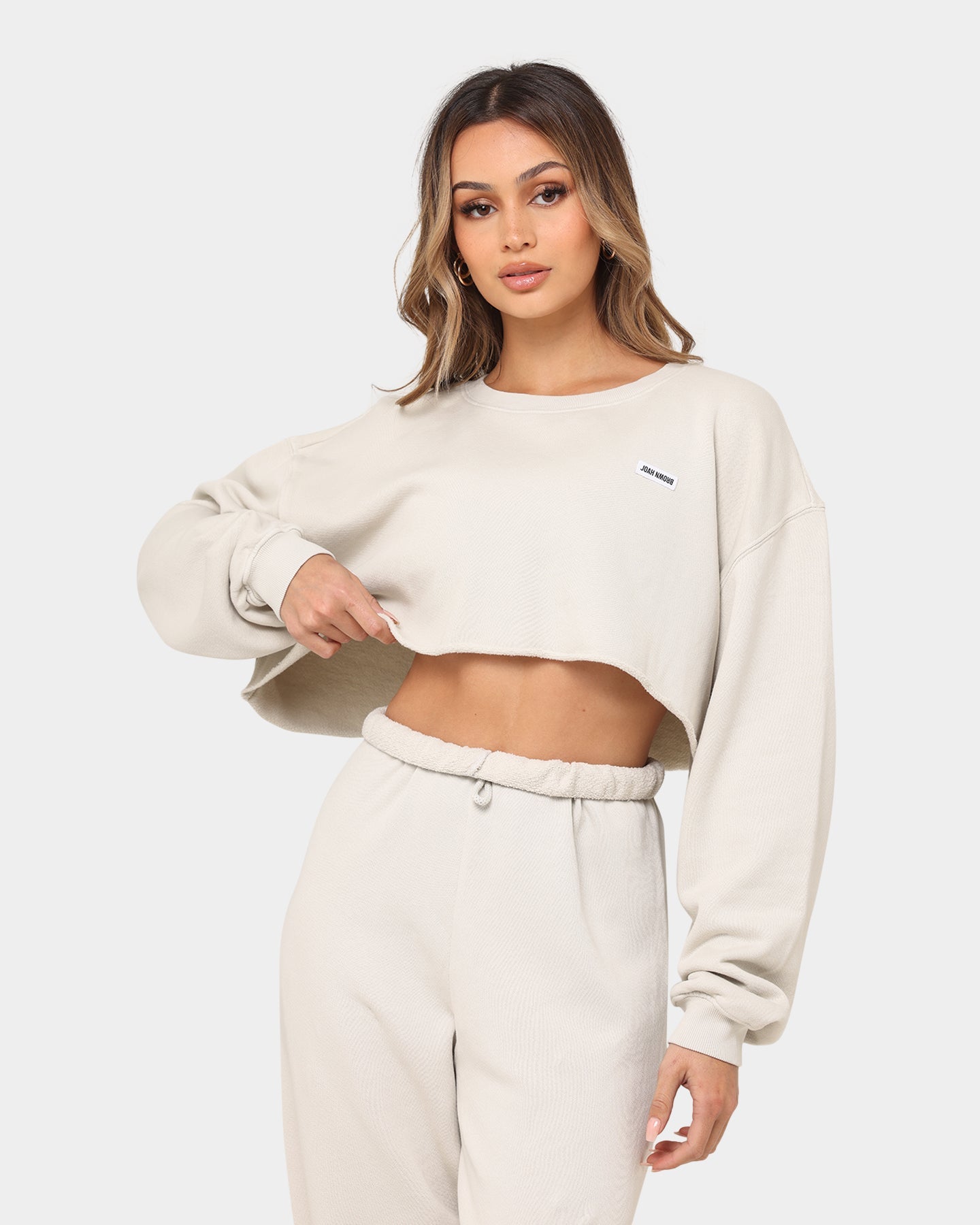 Joah Brown Women's Cut Off Sweatshirt Sahara