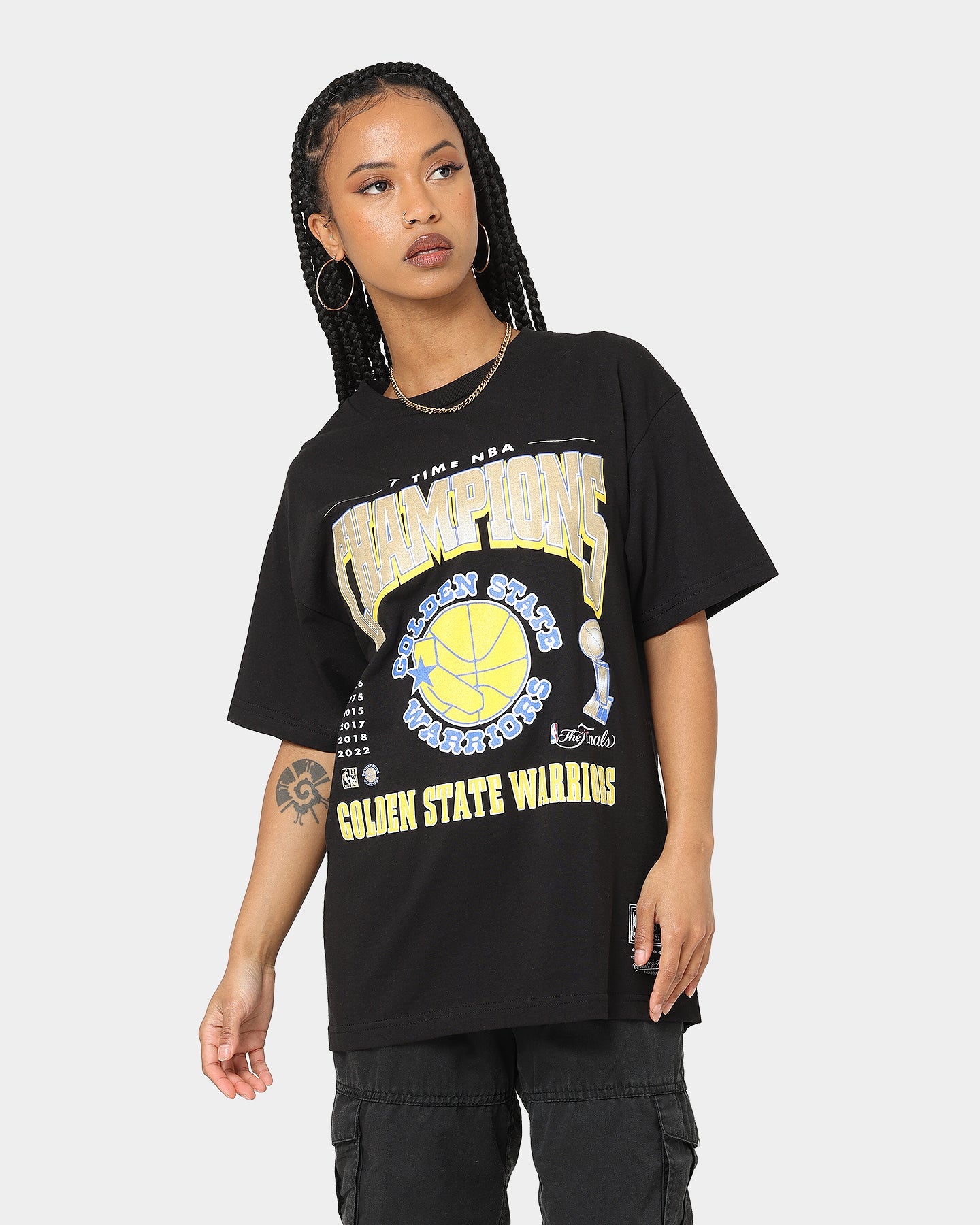 Mitchell & Ness Golden State Warriors Finals Champs T-Shirt Faded Black Style001