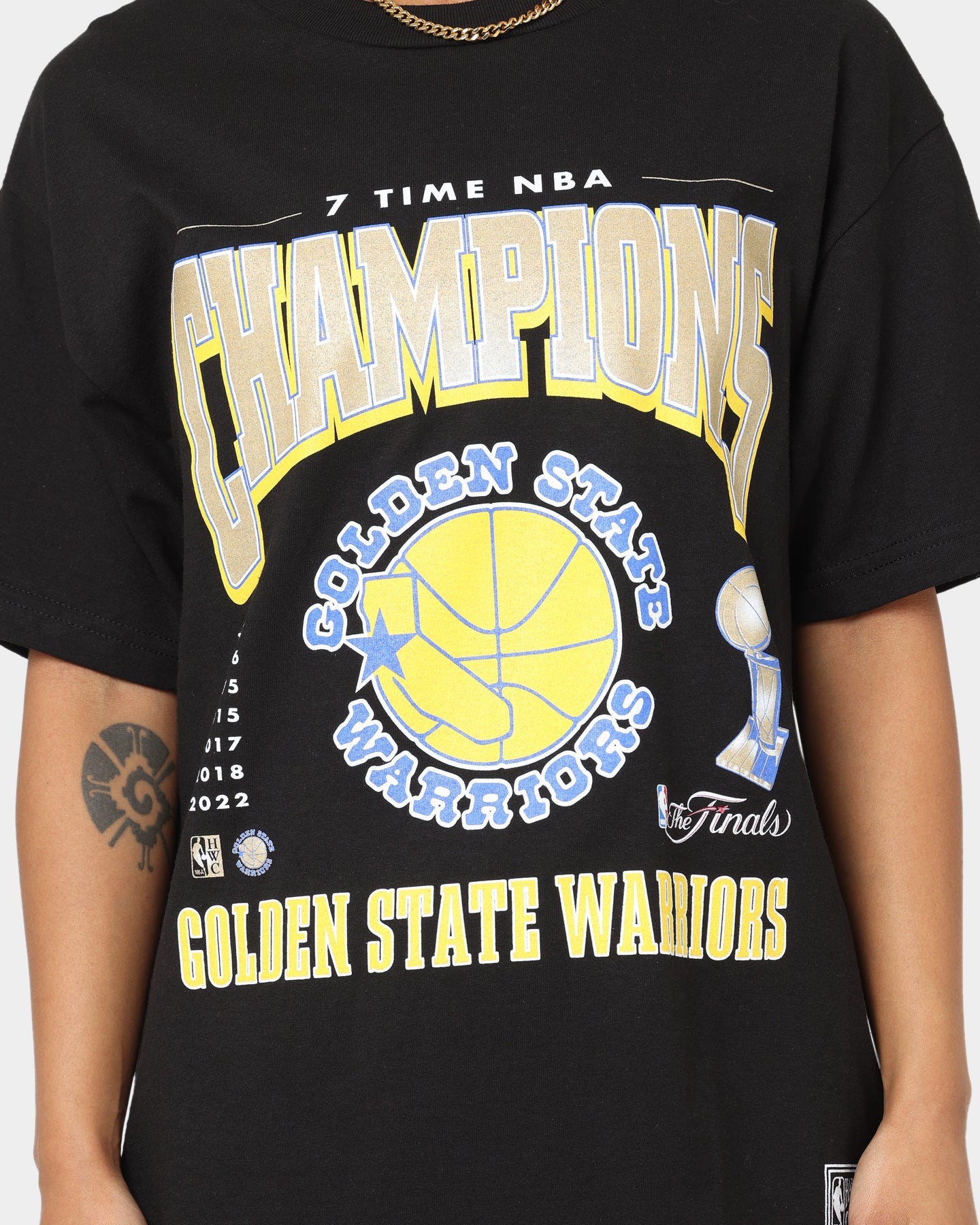 Mitchell & Ness Golden State Warriors Finals Champs T-Shirt Faded Black Style001