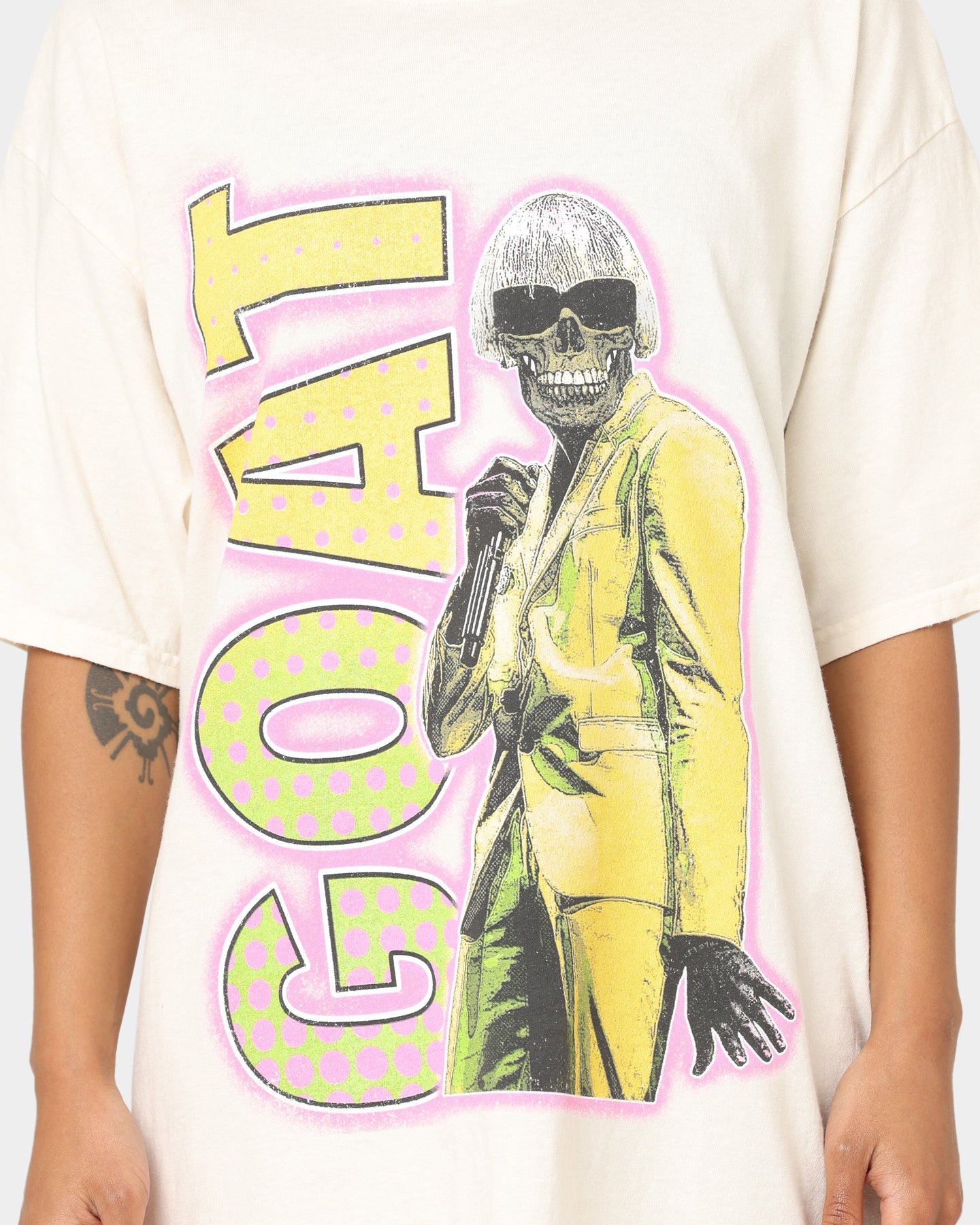 Goat Crew Bob Cut Skelly T-Shirt Off White Style001