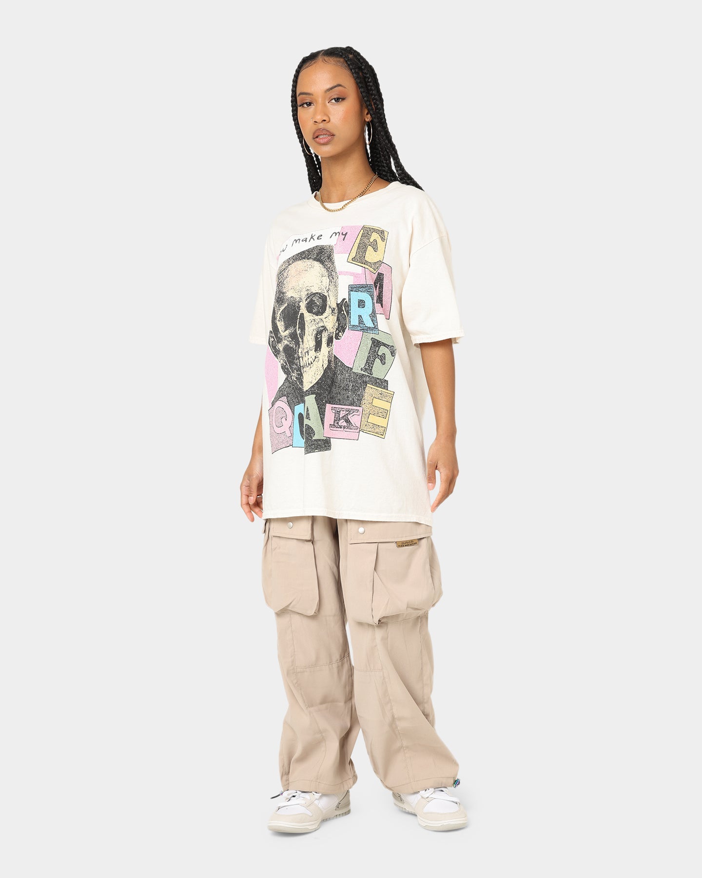 Goat Crew Earfquake Skull T-Shirt Off White Style001