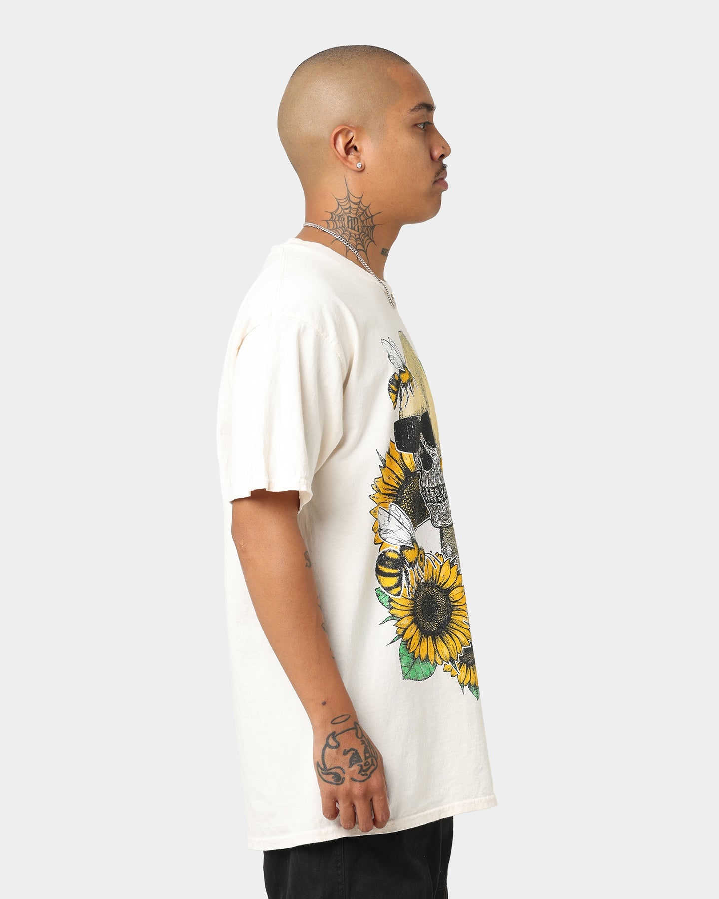 Goat Crew Flower Skull T-Shirt Off White