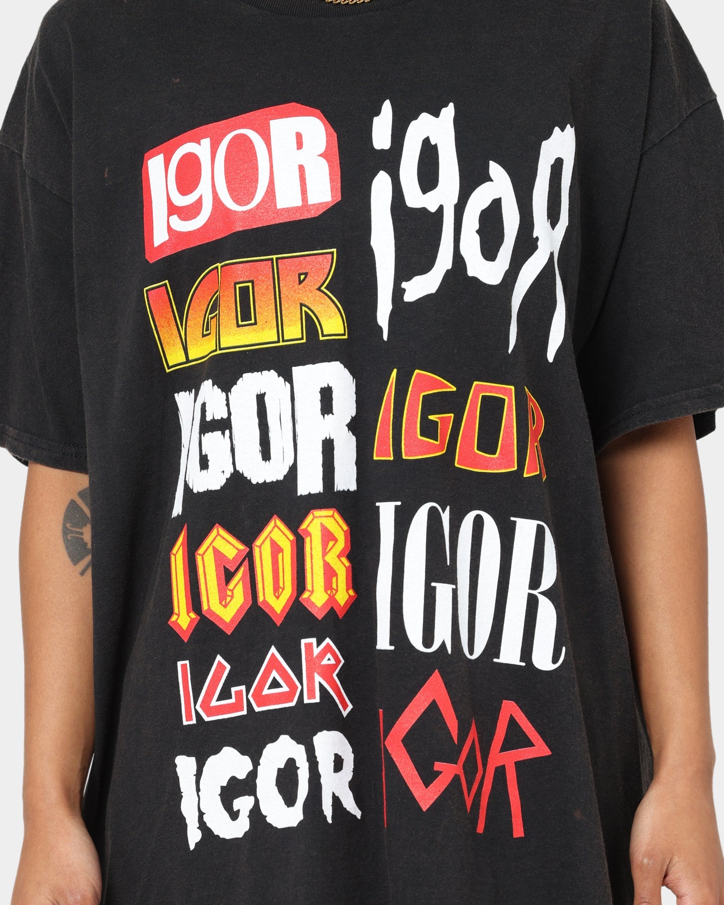 Goat Crew Igor Metal Logo T-Shirt Black Wash Style001