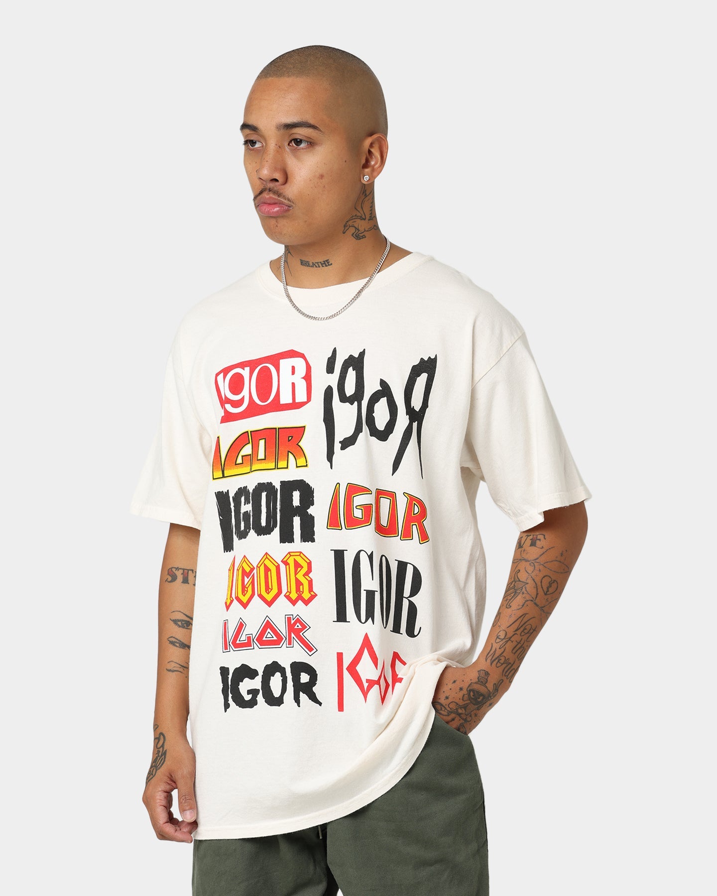 Goat Crew Igor Metal Logo T-Shirt Off White