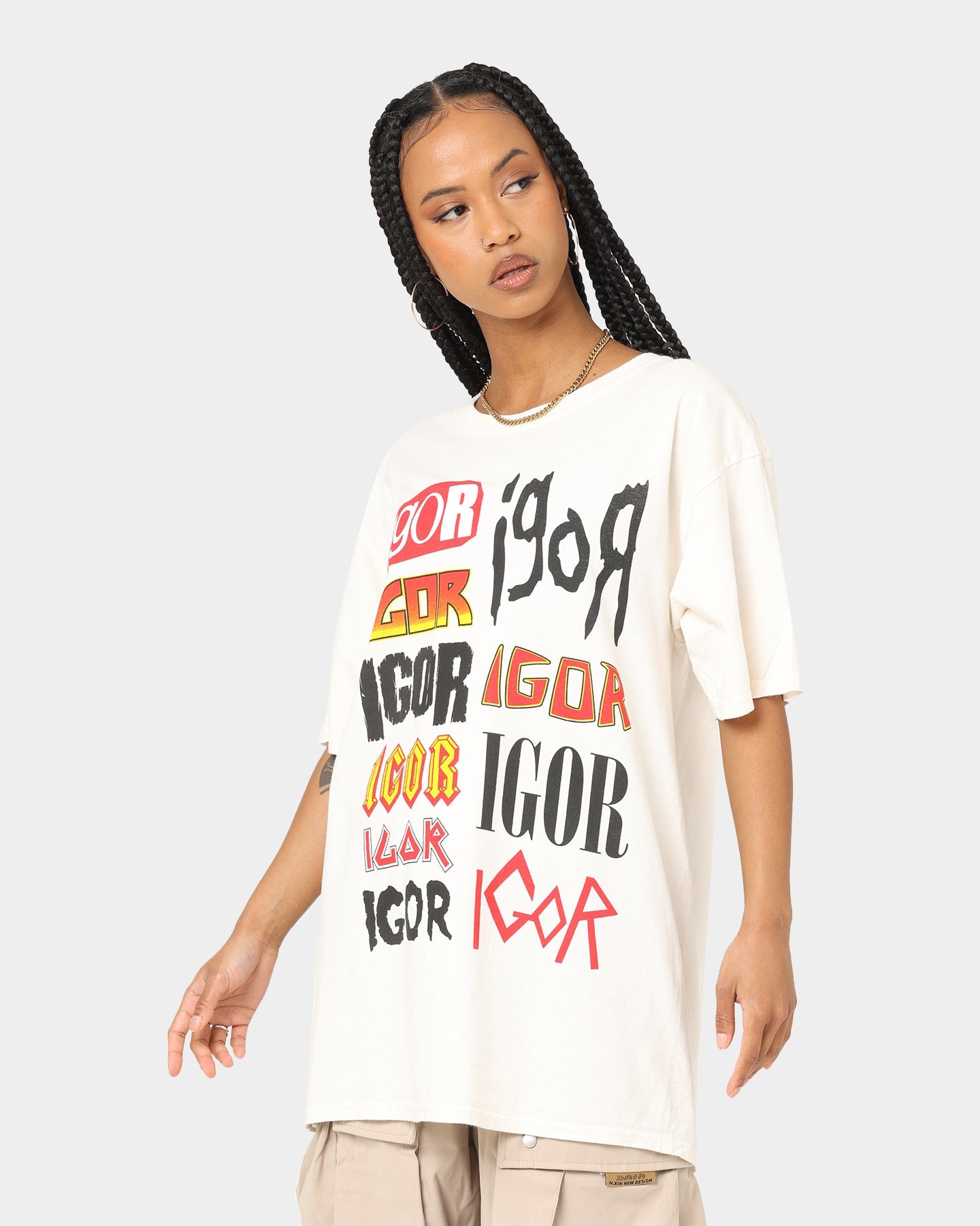 Goat Crew Igor Metal Logo T-Shirt Off White Style001