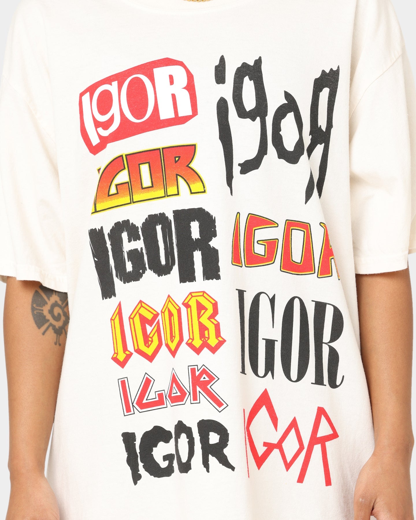 Goat Crew Igor Metal Logo T-Shirt Off White Style001