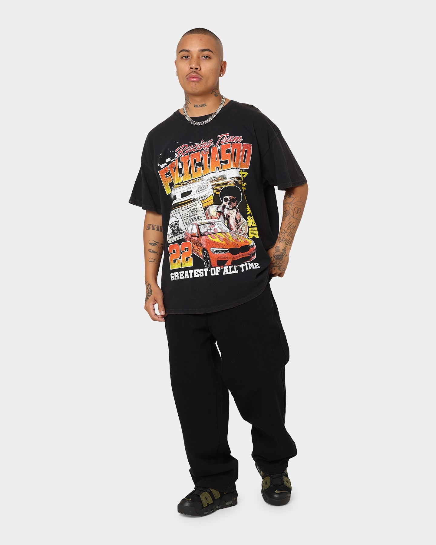 Goat Crew Team Felicia Vintage T-Shirt Black Wash
