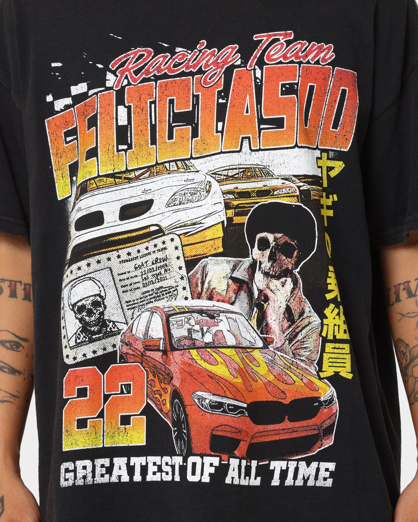 Goat Crew Team Felicia Vintage T-Shirt Black Wash
