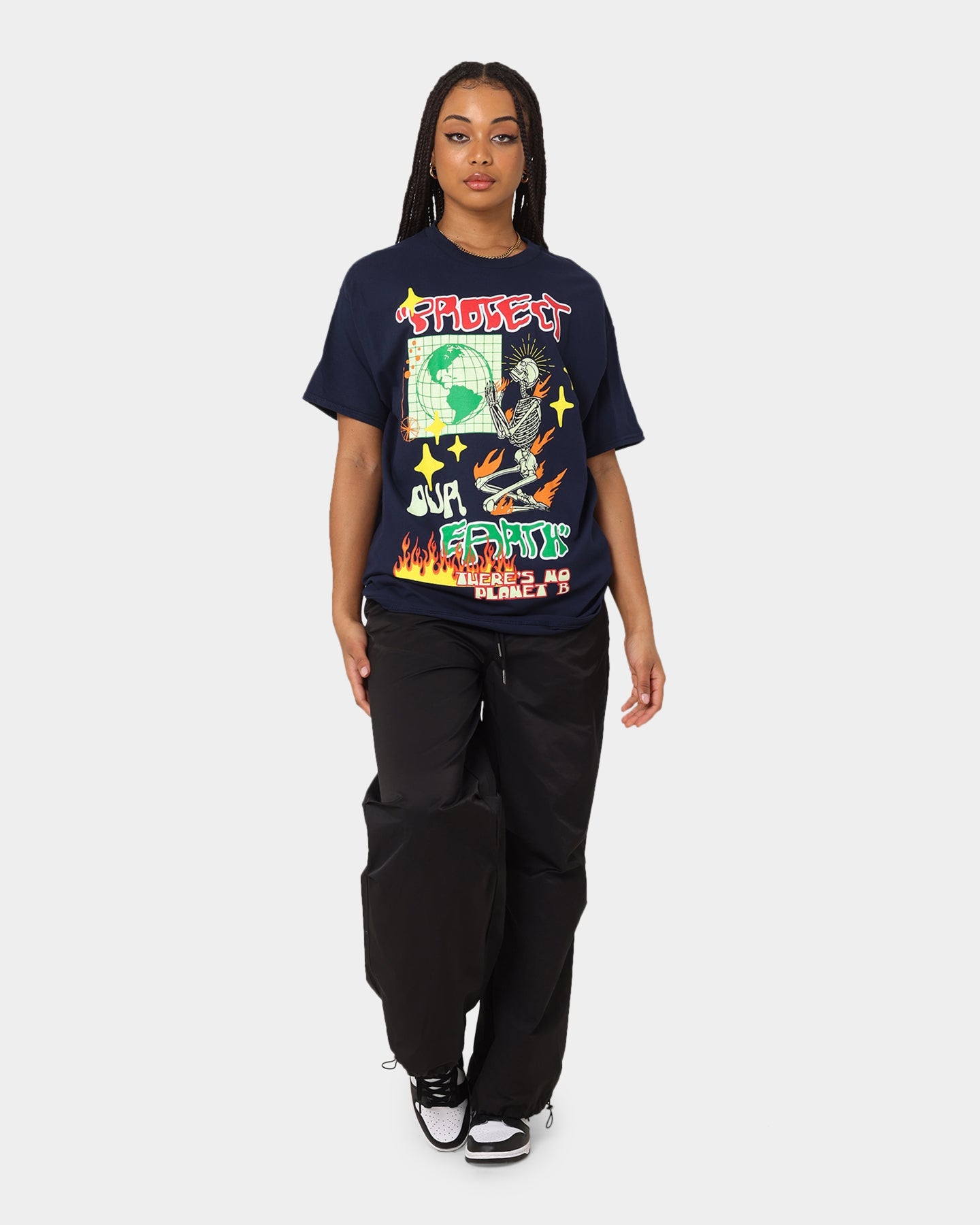 Goat Crew Protect Our Earth T-Shirt Navy Style001