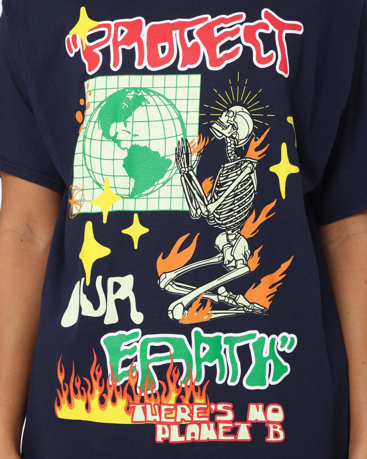 Goat Crew Protect Our Earth T-Shirt Navy Style001