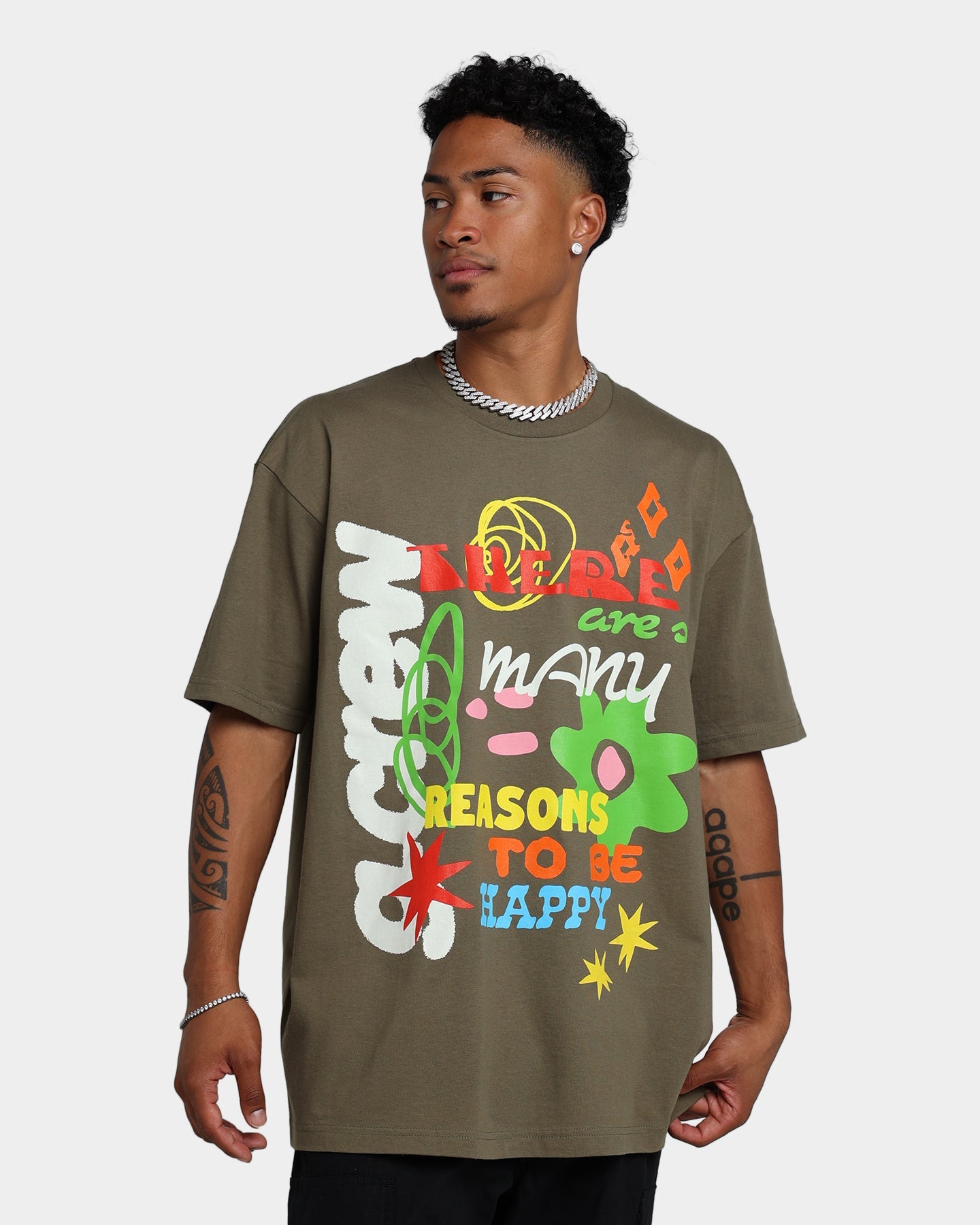 Goat Crew Reasons To Be Happy T-Shirt Military