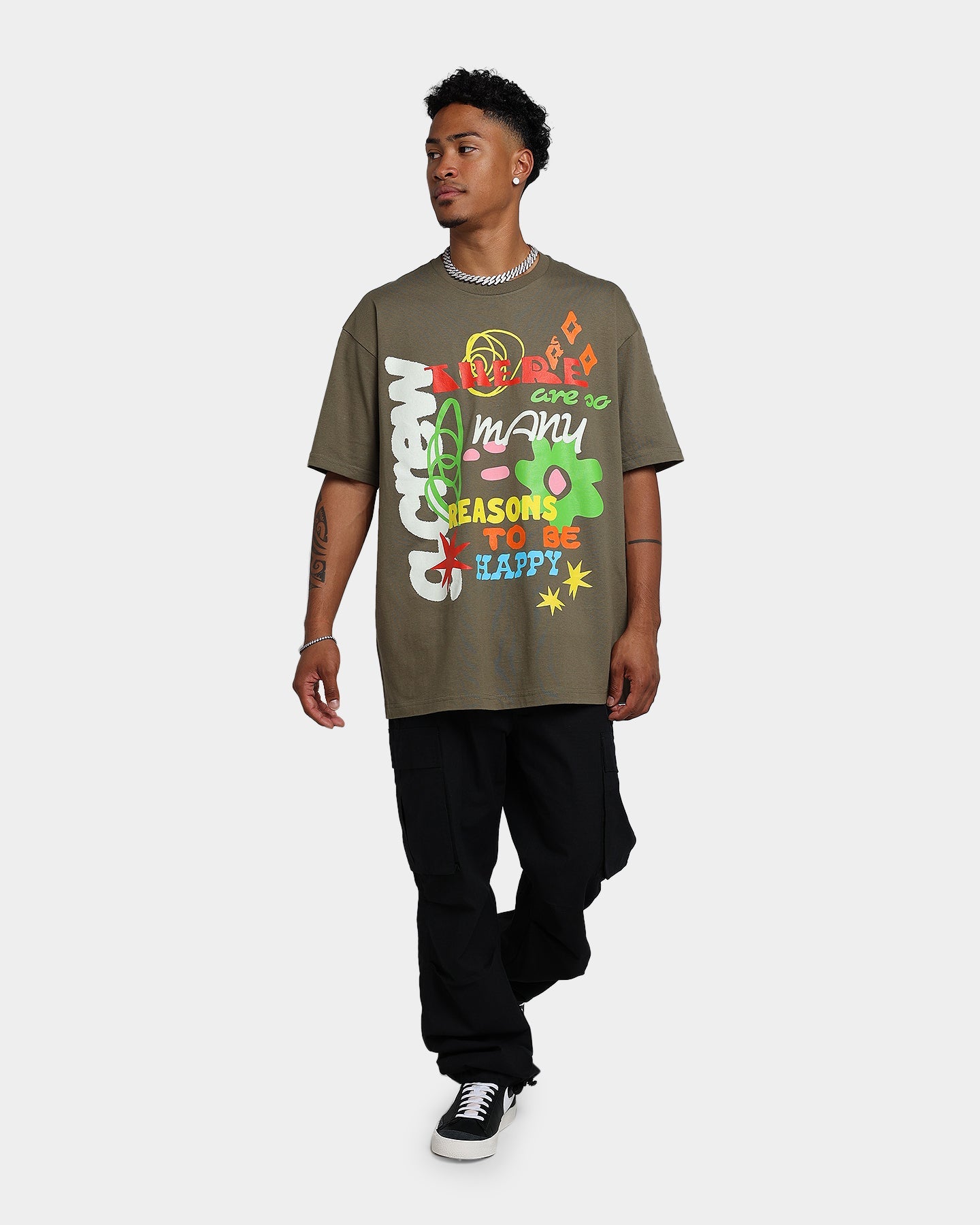 Goat Crew Reasons To Be Happy T-Shirt Military