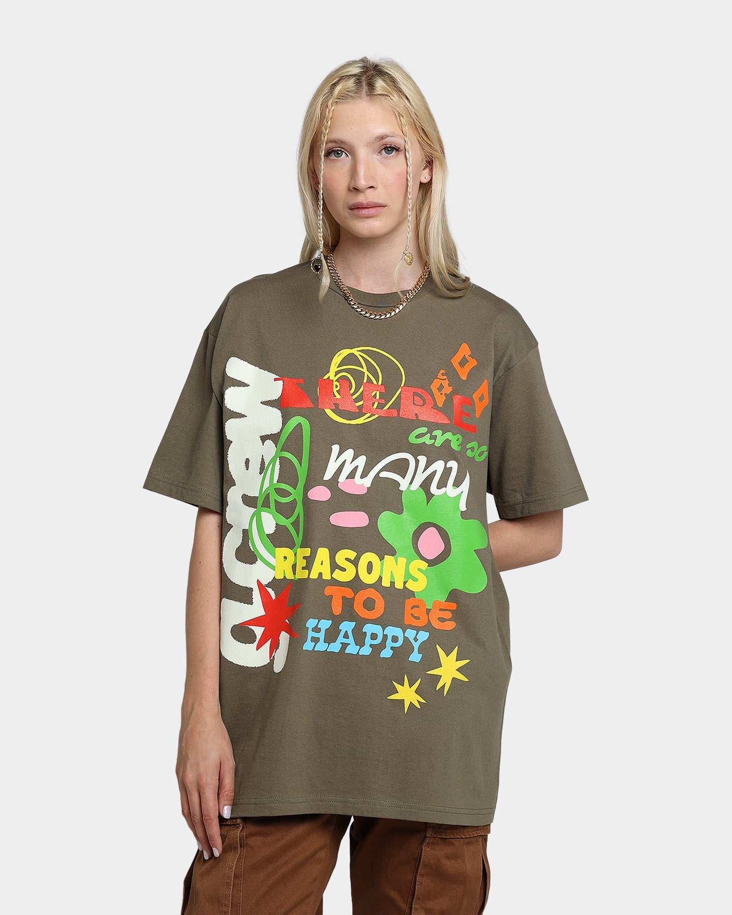 Goat Crew Reasons To Be Happy T-Shirt Military Style001