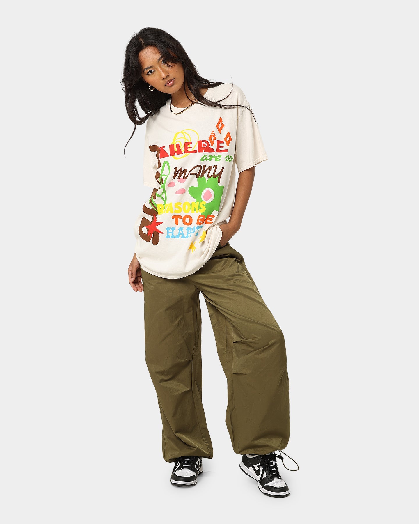 Goat Crew Reasons To Be Happy T-Shirt Off White Style001