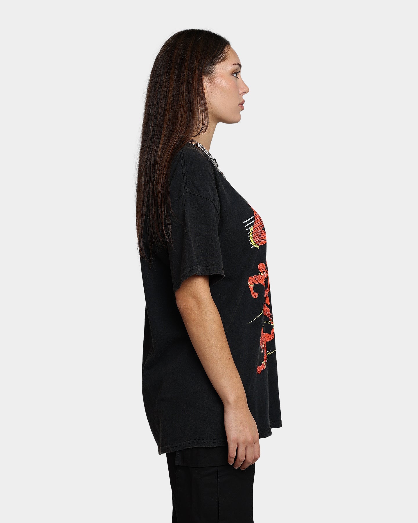 Goat Crew X The Flash Flash Multiply Vintage T-Shirt Washed Black Style001