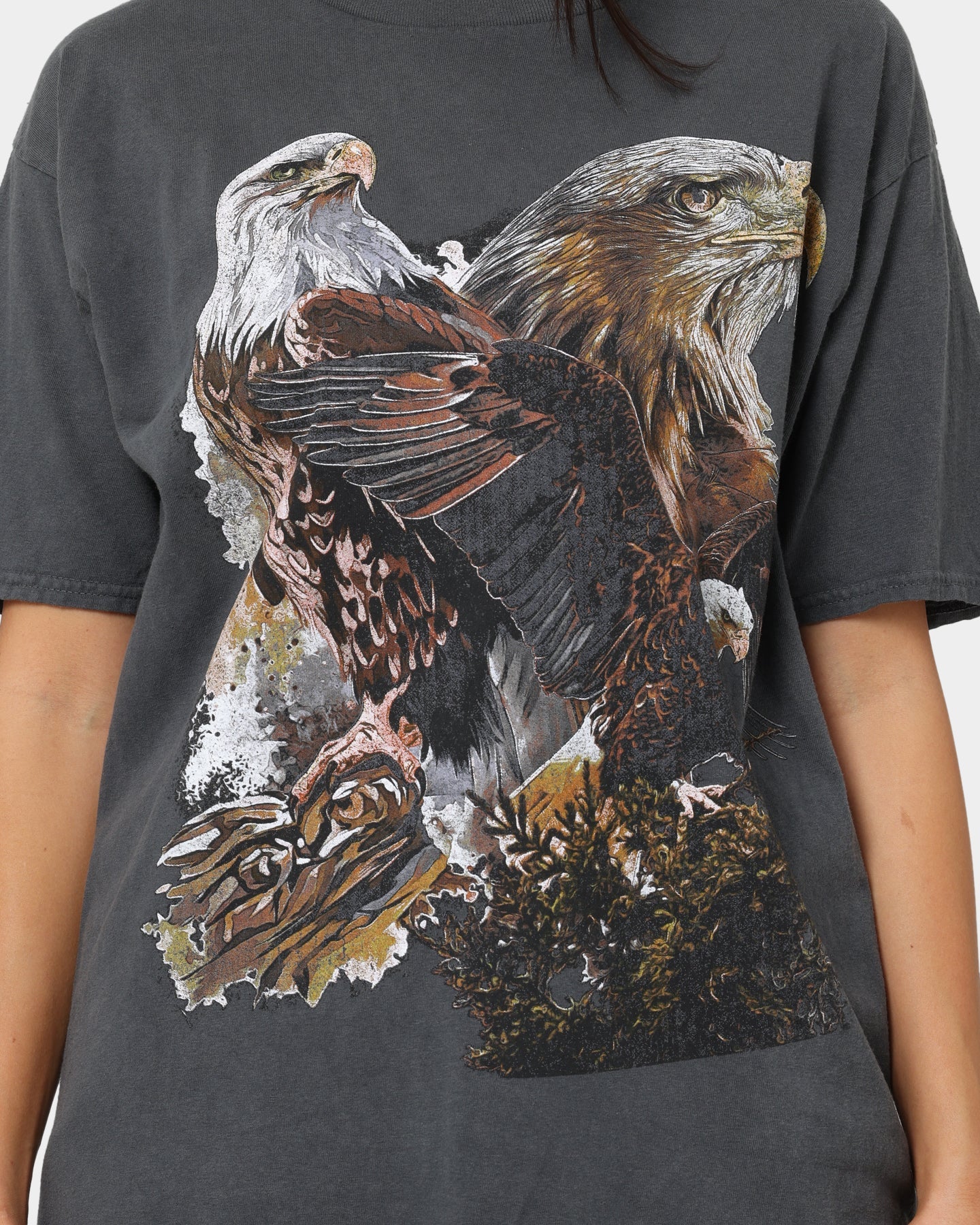 American Thrift OG Eagles T-Shirt Off Black Style001