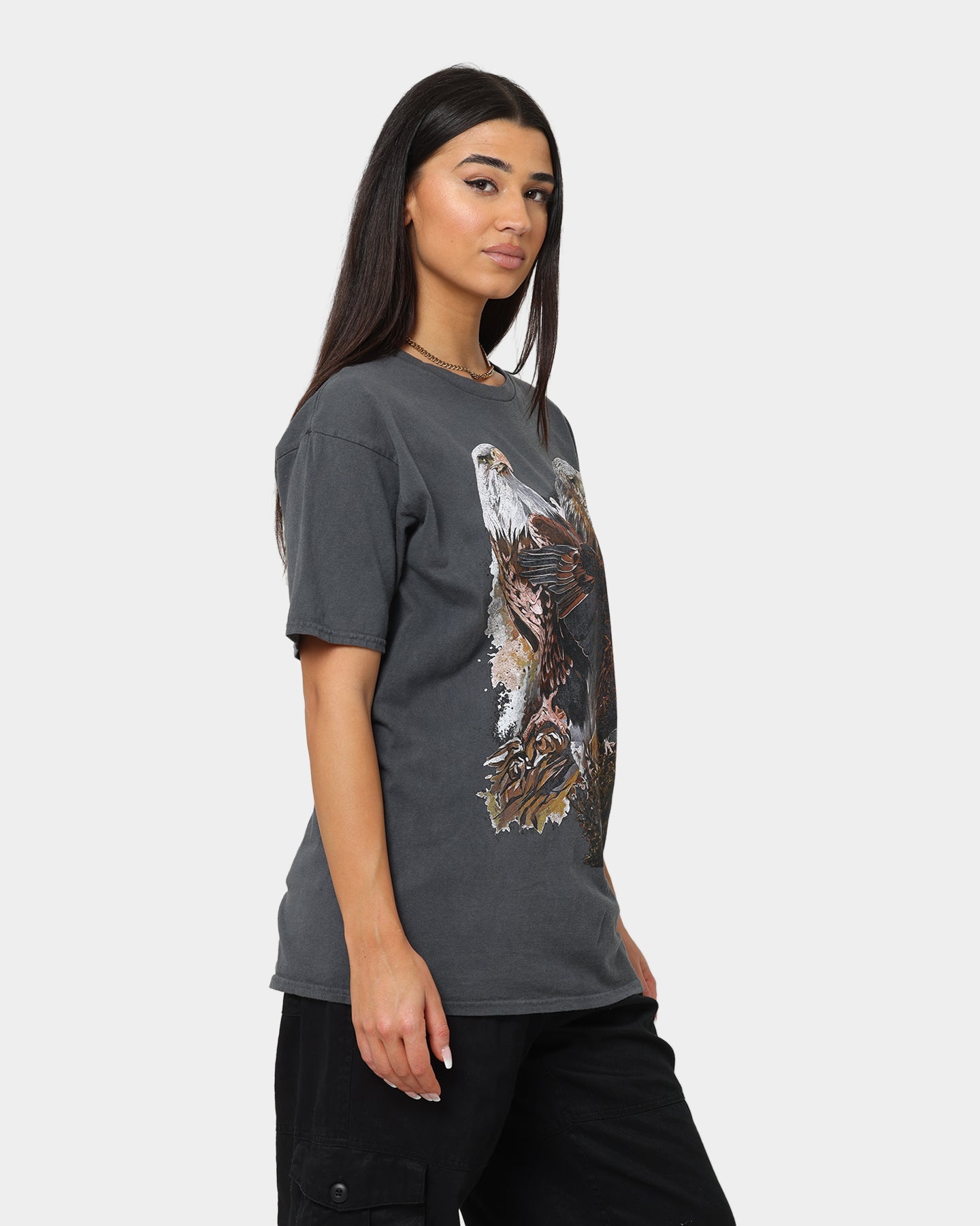 American Thrift OG Eagles T-Shirt Off Black Style001