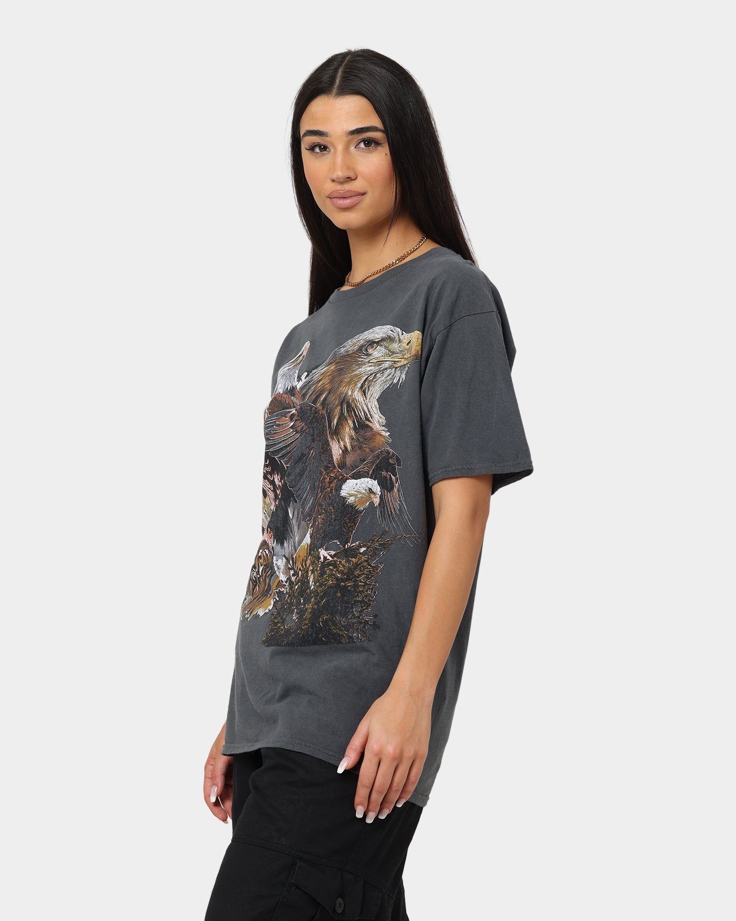 American Thrift OG Eagles T-Shirt Off Black Style001