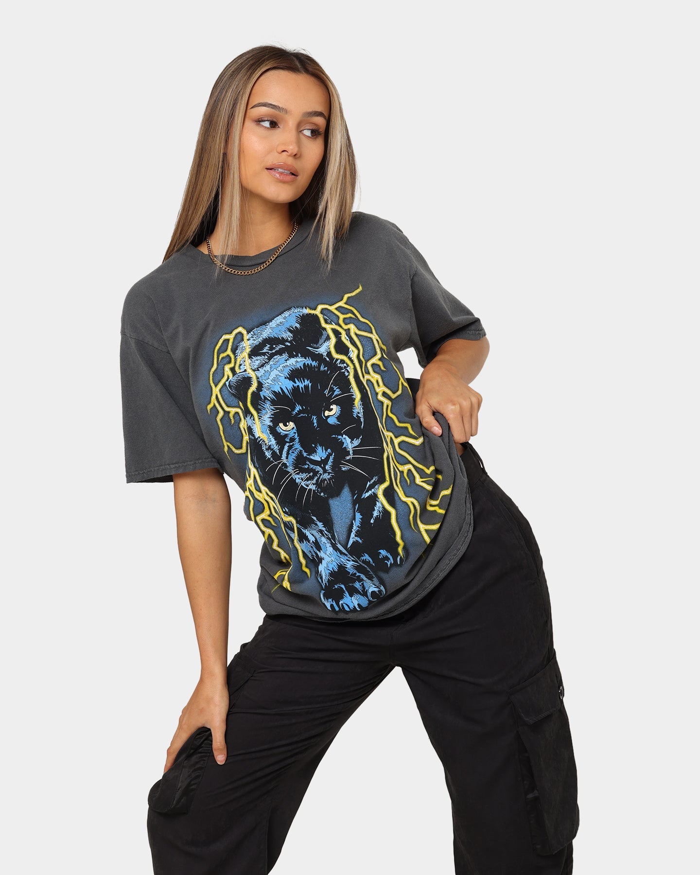 American Thrift OG Panther T-Shirt Off Black Style001