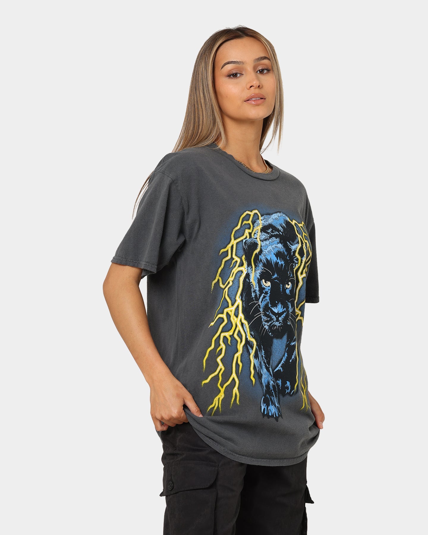 American Thrift OG Panther T-Shirt Off Black Style001