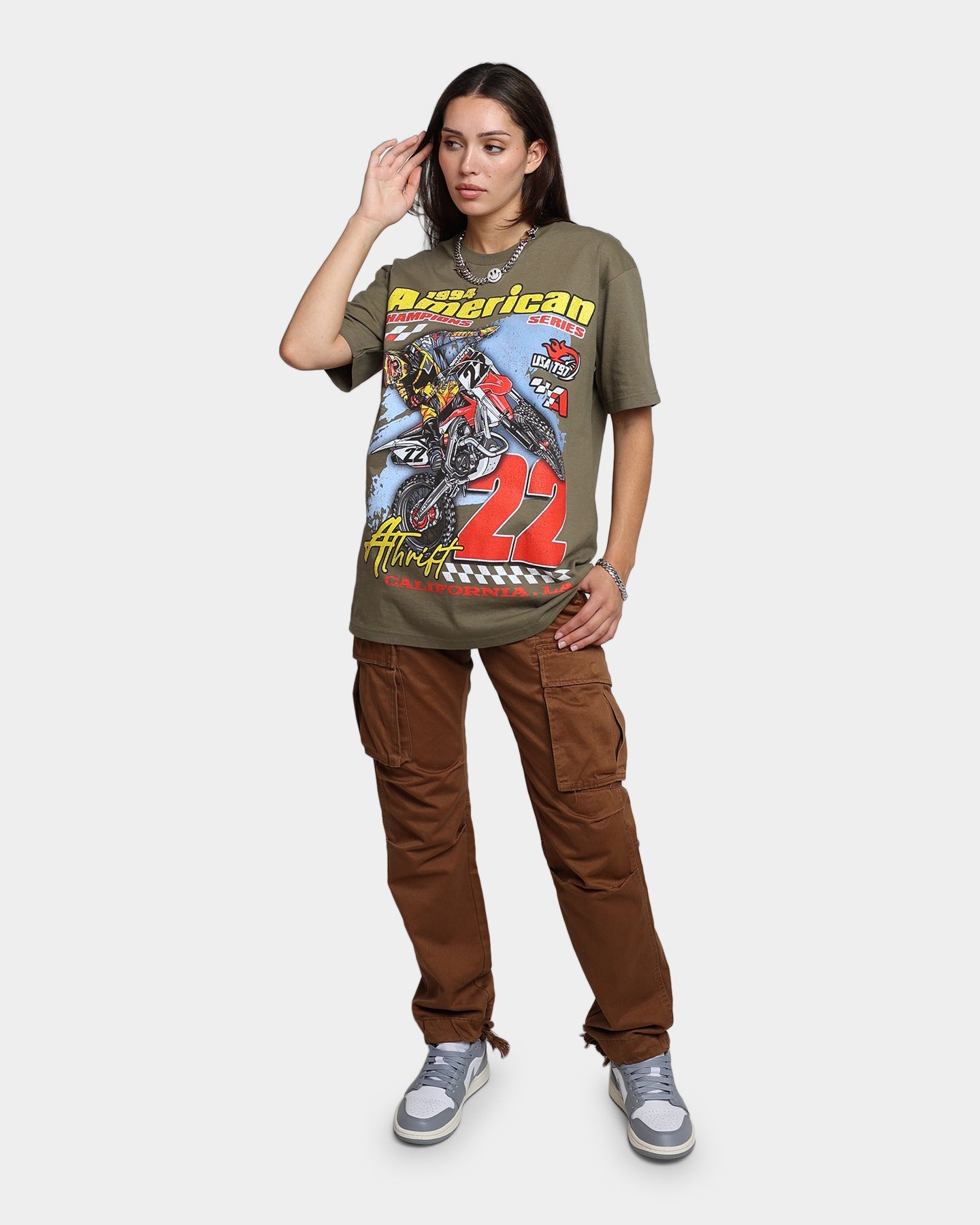 American Thrift Dirt Bike T-Shirt Military Style001