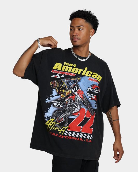 American Thrift Dirt Bike T-Shirt Off Black