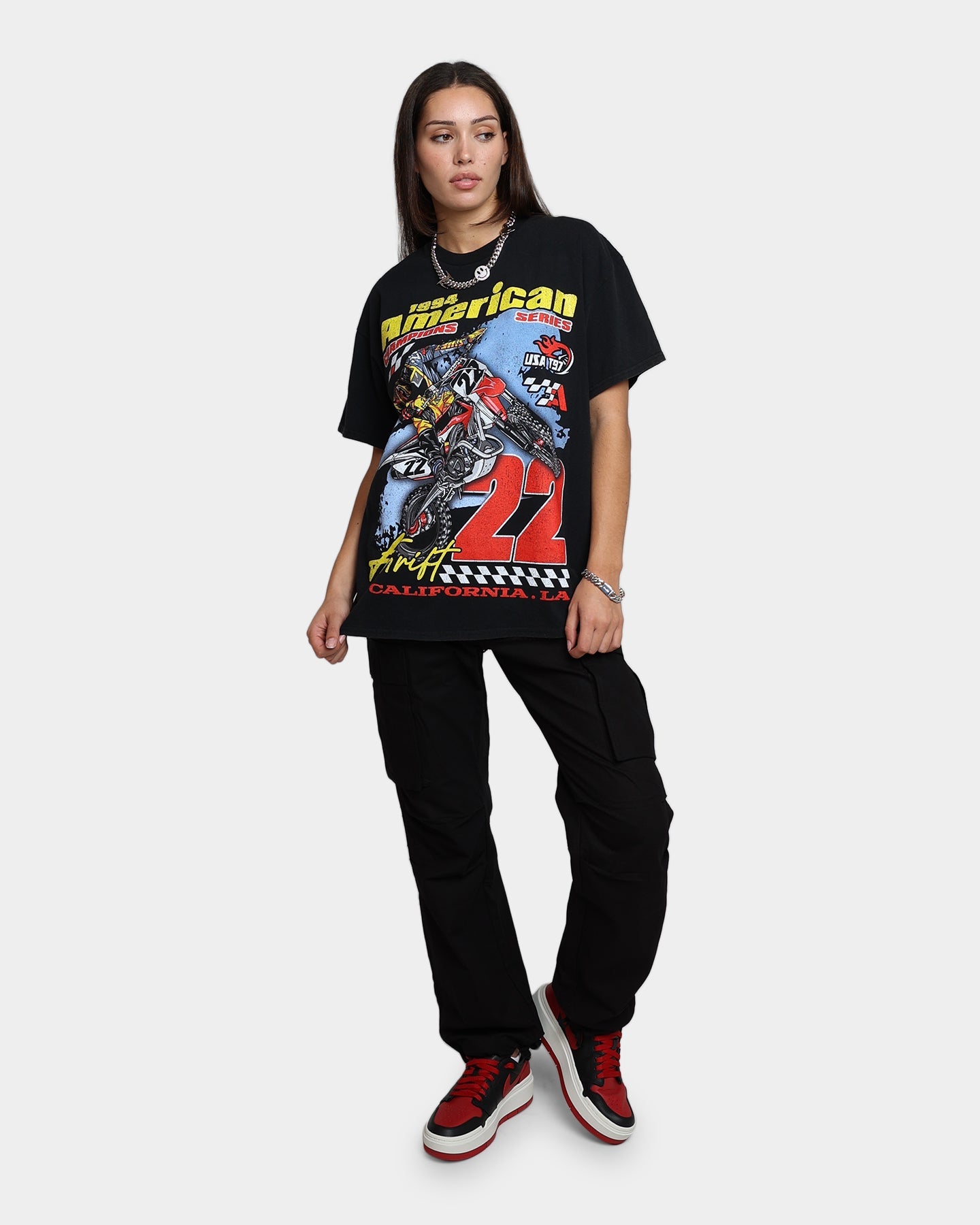 American Thrift Dirt Bike T-Shirt Off Black Style001