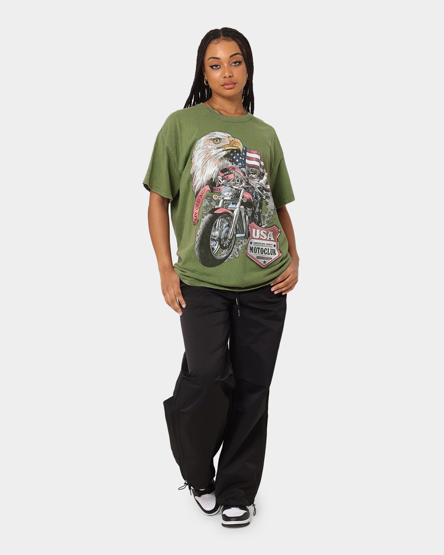 American Thrift Eagle Moto Club T-Shirt Military Style001