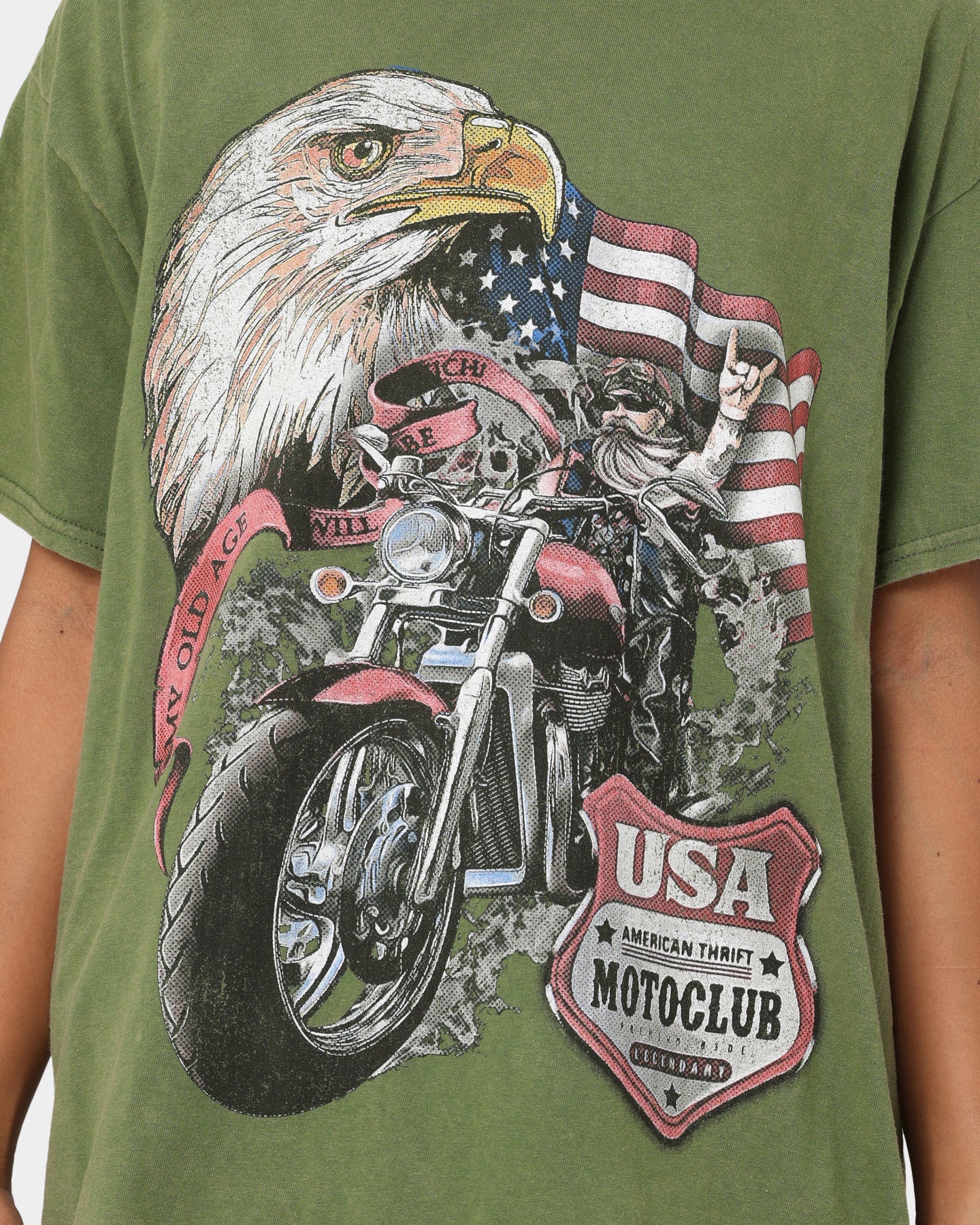American Thrift Eagle Moto Club T-Shirt Military Style001