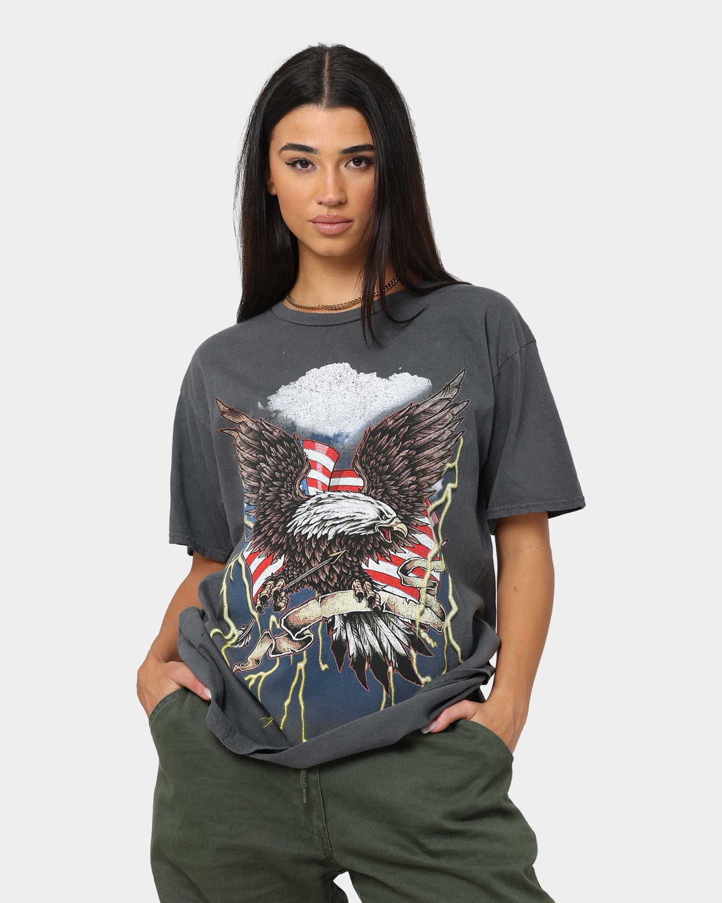 American Thrift Patriot Storm T-Shirt Off Black Style001