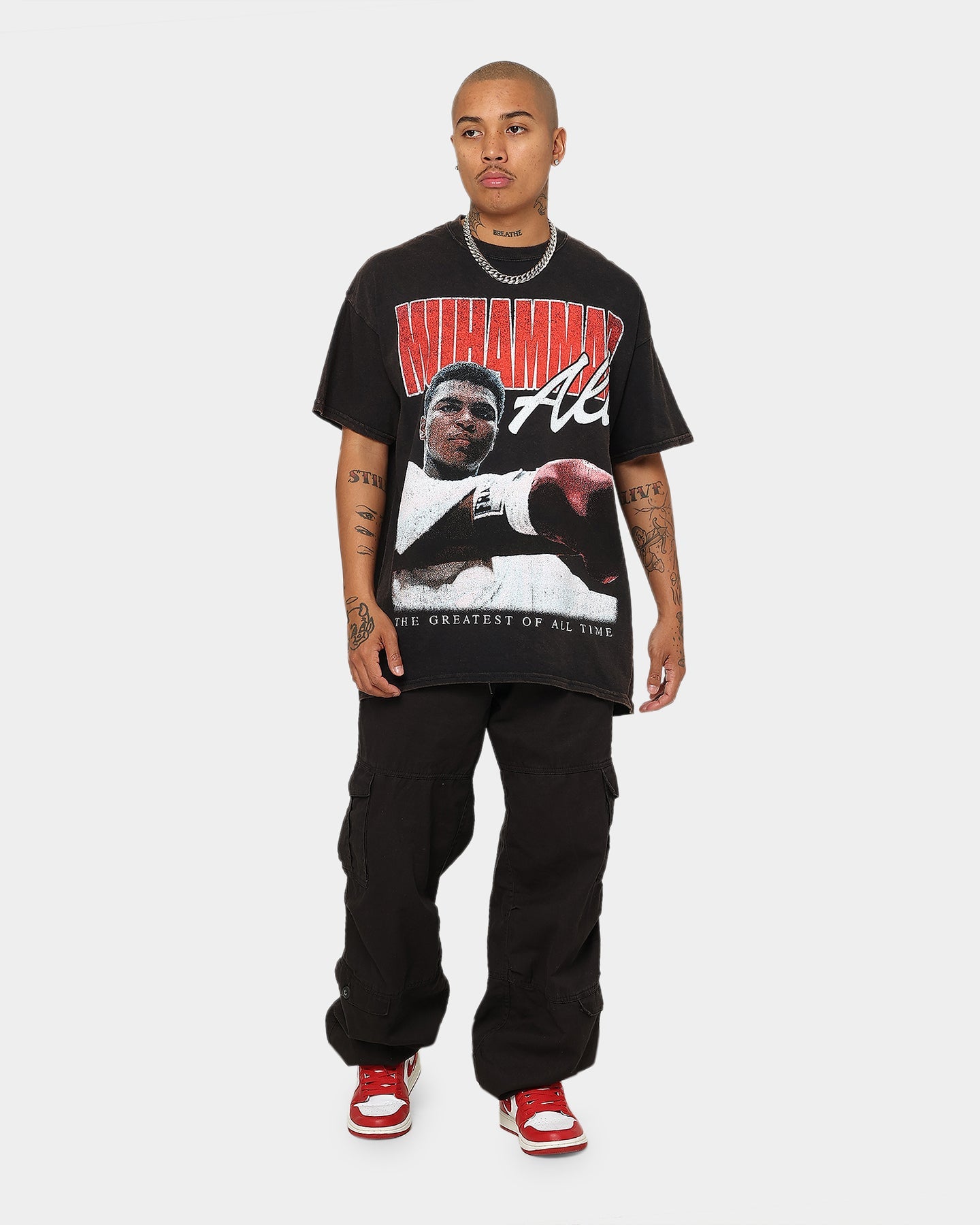 Goat Crew X Muhammad Ali Ringer Vintage T-Shirt Black Wash