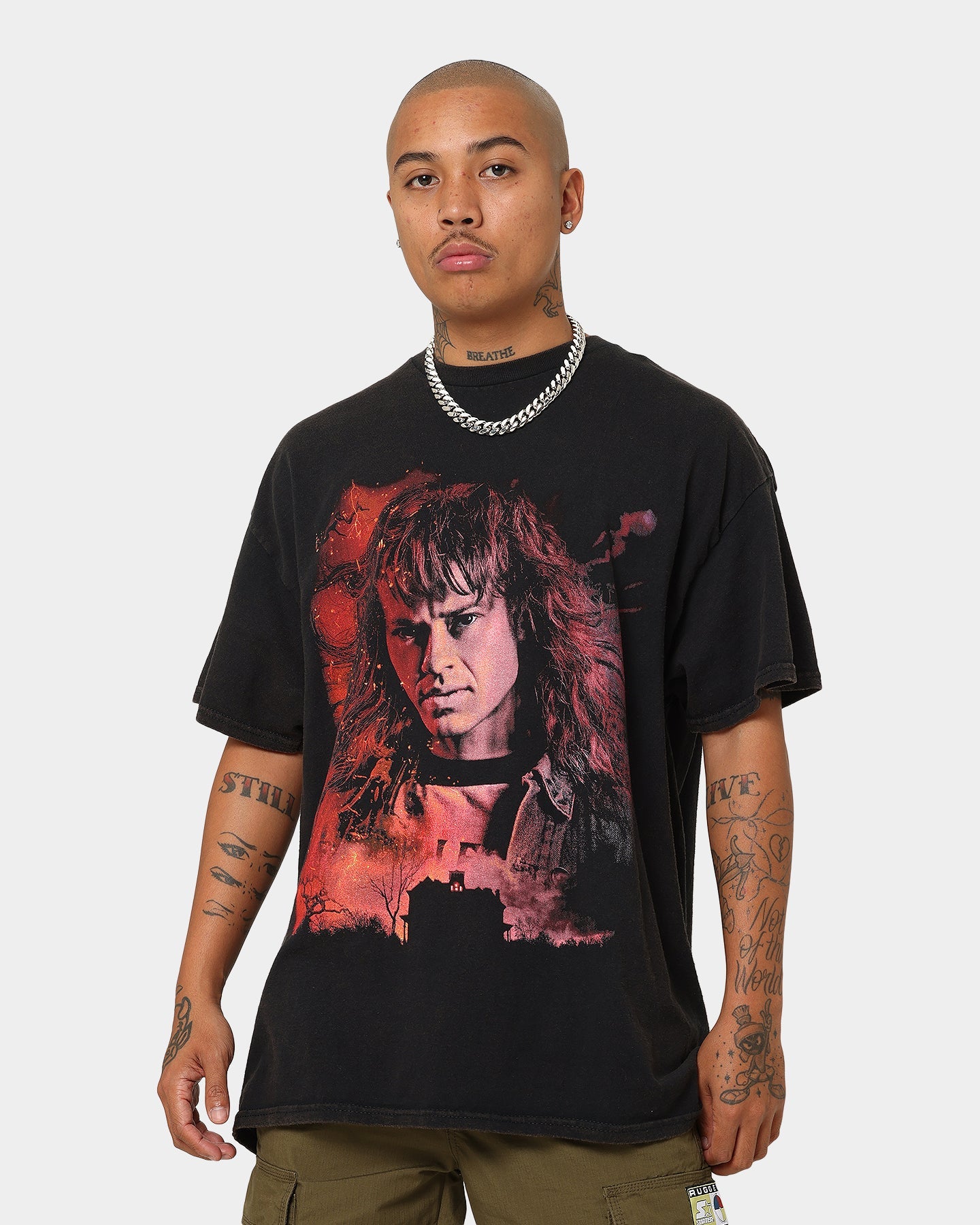 Goat Crew X Stranger Things Eddie Vintage T-Shirt Black Wash