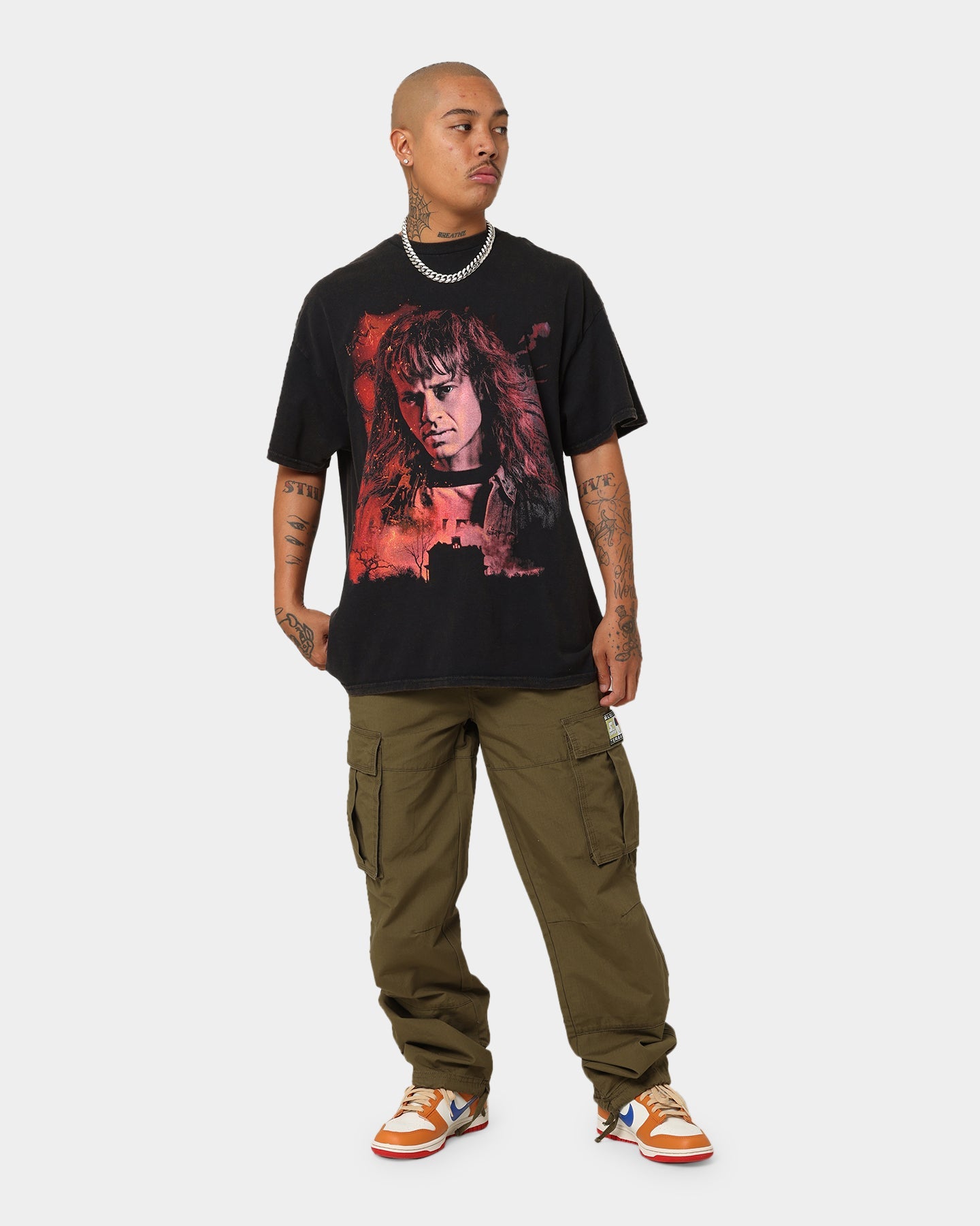 Goat Crew X Stranger Things Eddie Vintage T-Shirt Black Wash