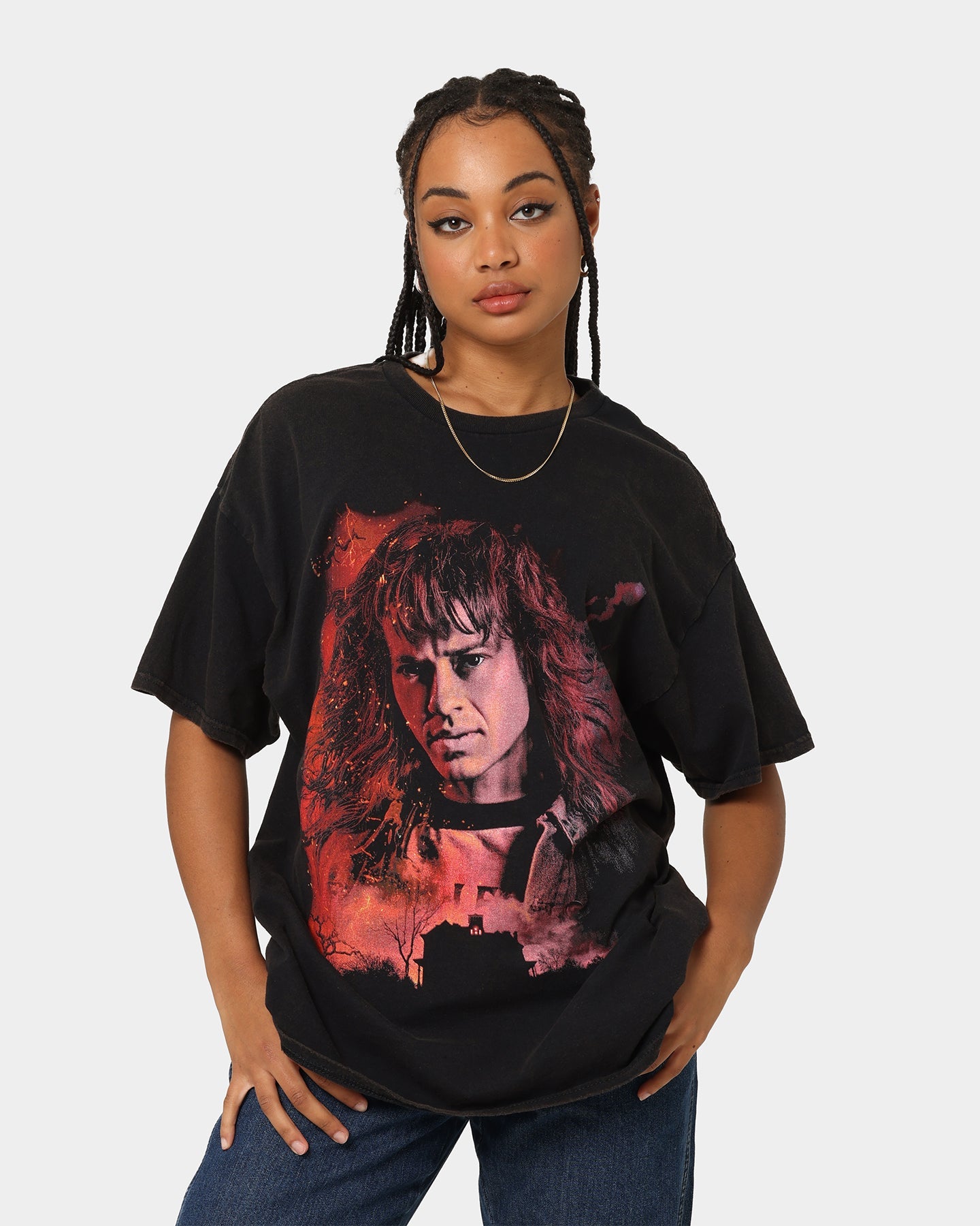 Goat Crew X Stranger Things Eddie Vintage T-Shirt Black Wash Style001
