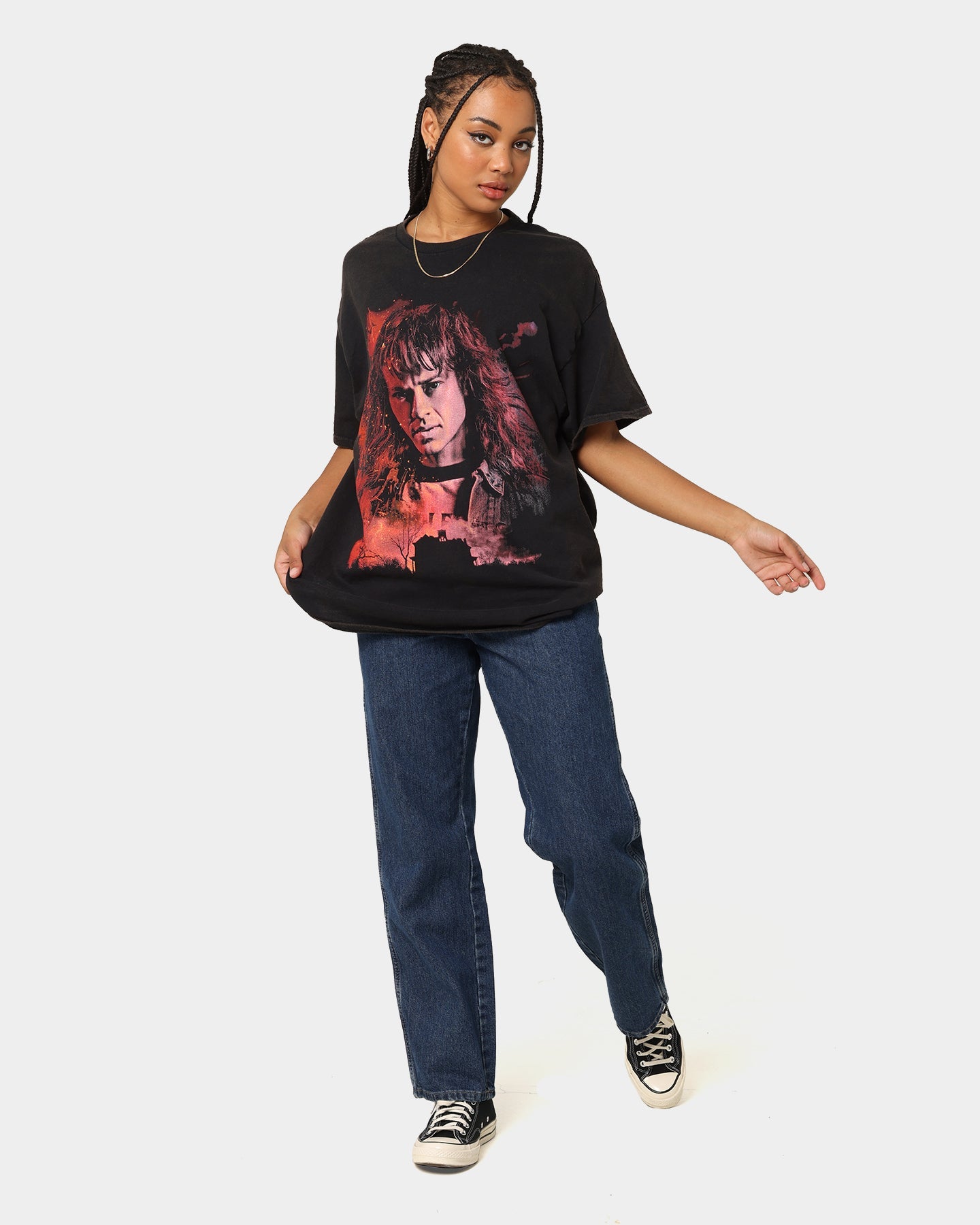 Goat Crew X Stranger Things Eddie Vintage T-Shirt Black Wash Style001