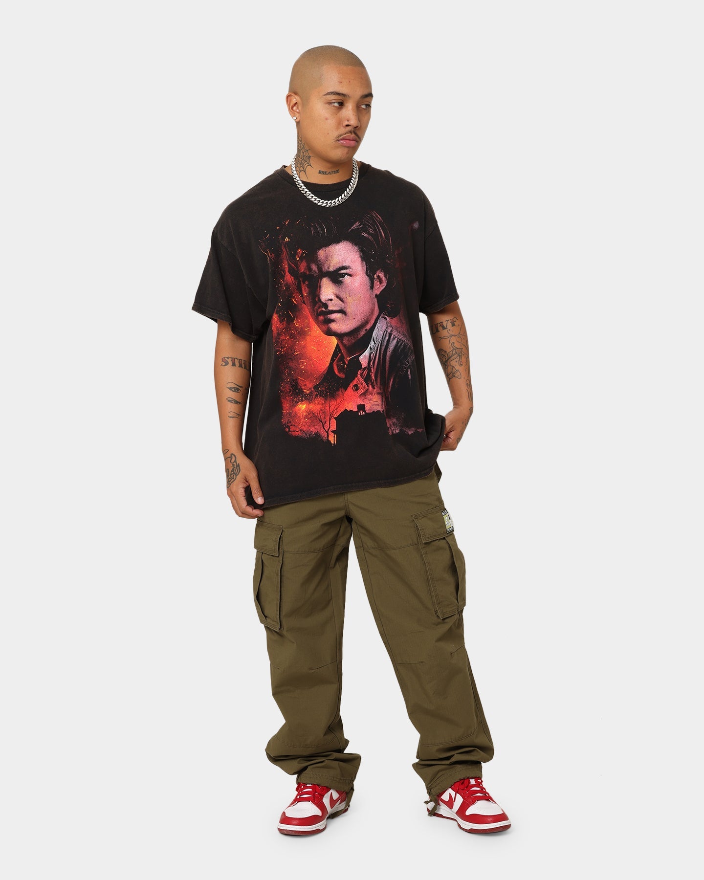 Goat Crew X Stranger Things Steve Vintage T-Shirt Black Wash