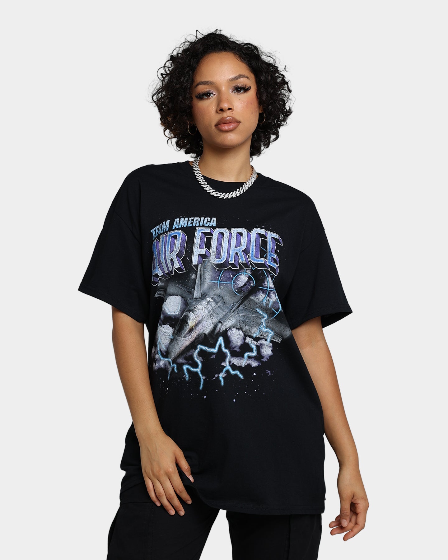 Goat Crew Air Force Vintage T-Shirt Black Style001