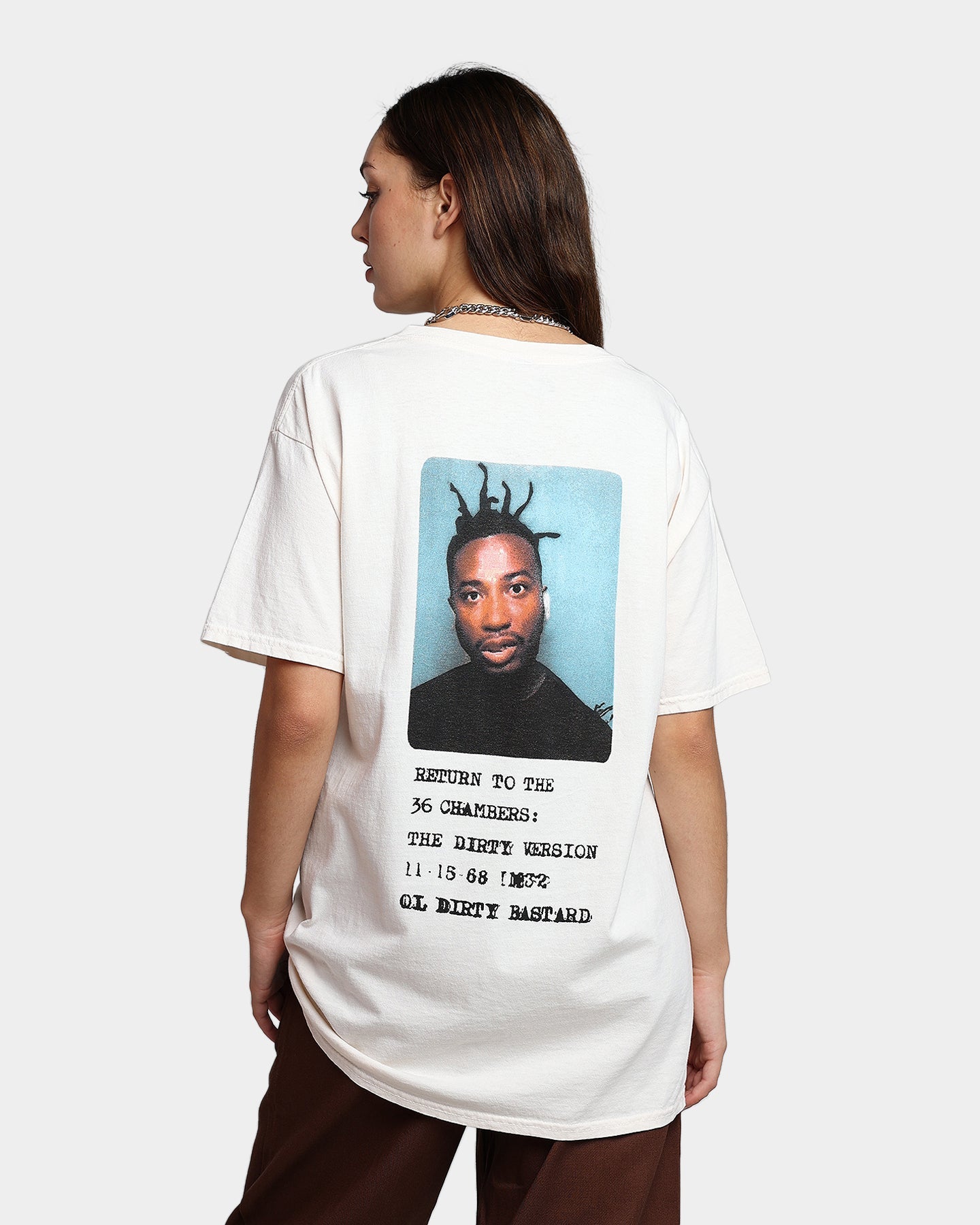 Goat Crew X Ol' Dirty Bastard ID Card Short Sleeve T-Shirt Off White Style001