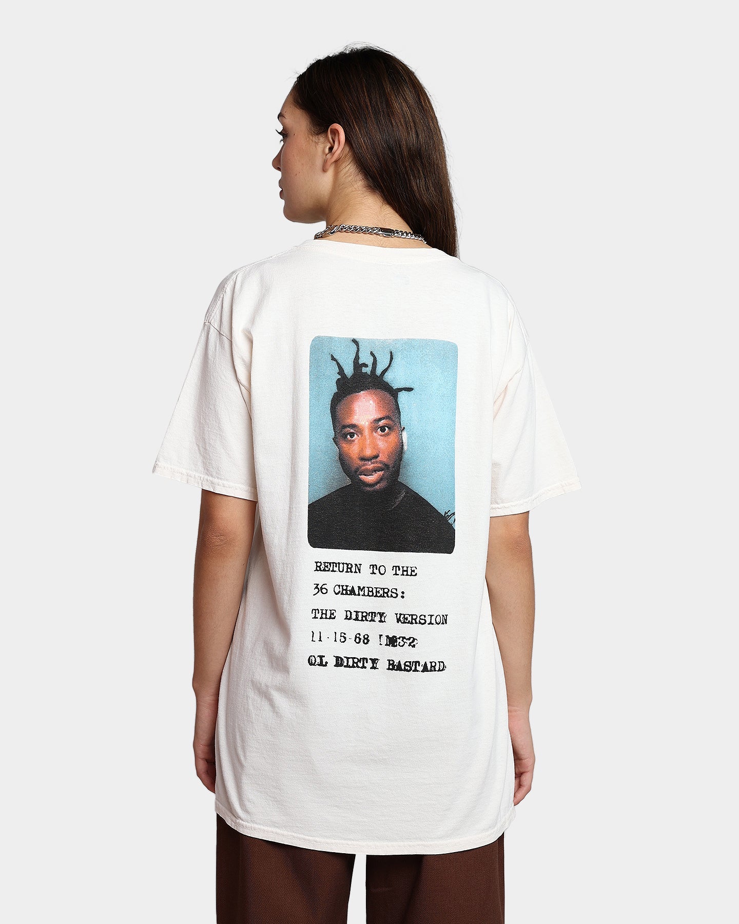 Goat Crew X Ol' Dirty Bastard ID Card Short Sleeve T-Shirt Off White Style001
