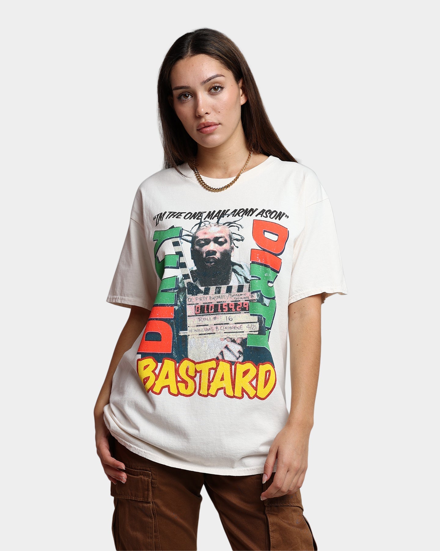 Goat Crew X Ol' Dirty Bastard One Man Army T-Shirt Off White Style001