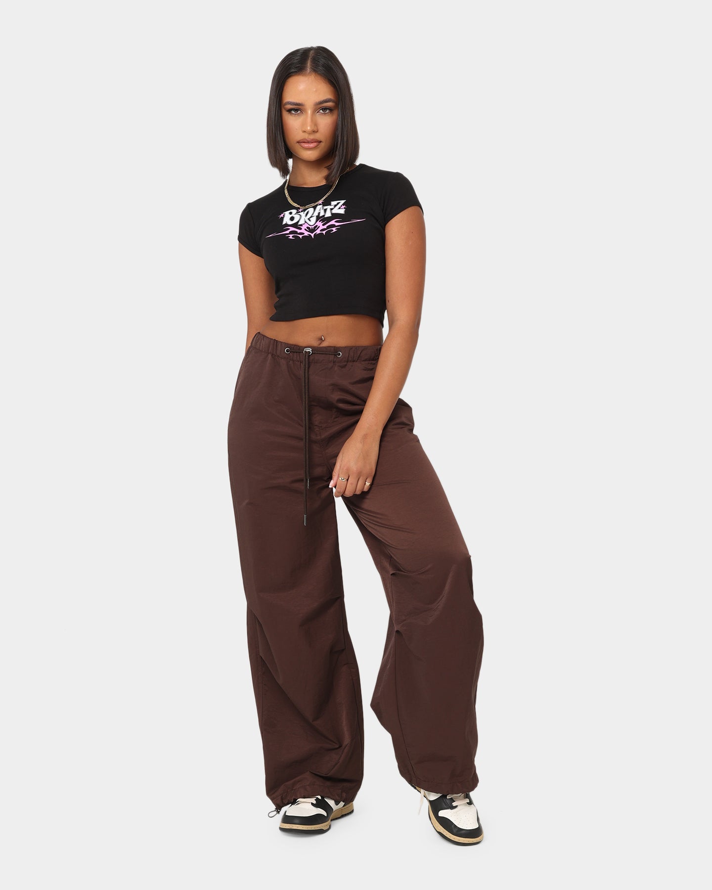 American Thrift X Bratz Women's Bratz Logo Baby T-Shirt Black