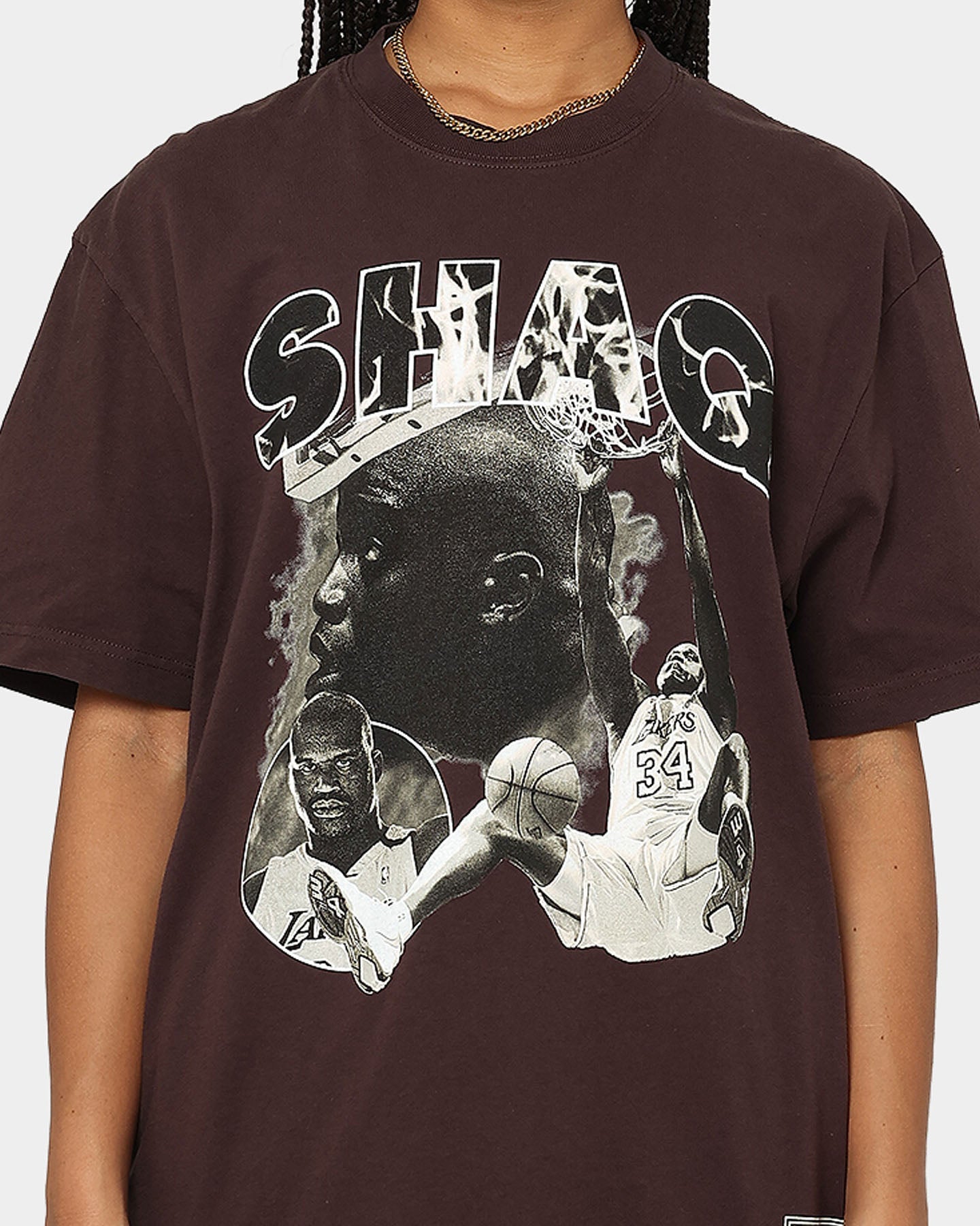 Mitchell & Ness Los Angeles Lakers Shaquille O'Neal Baroque T-Shirt Baroque Brown Style001