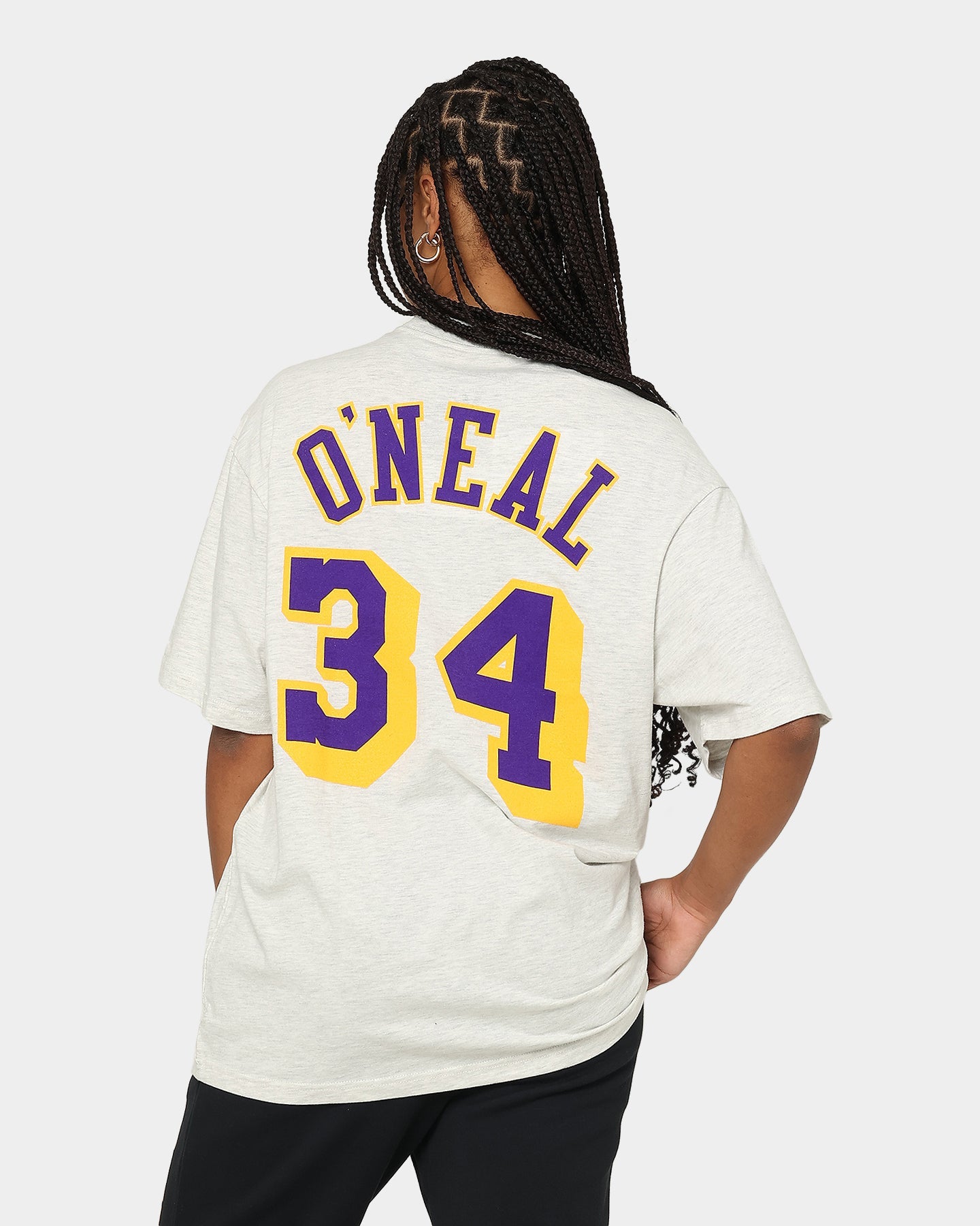 Mitchell & Ness Los Angeles Lakers Shaquille O'Neal #34 N&N T-Shirt White Marle Style001