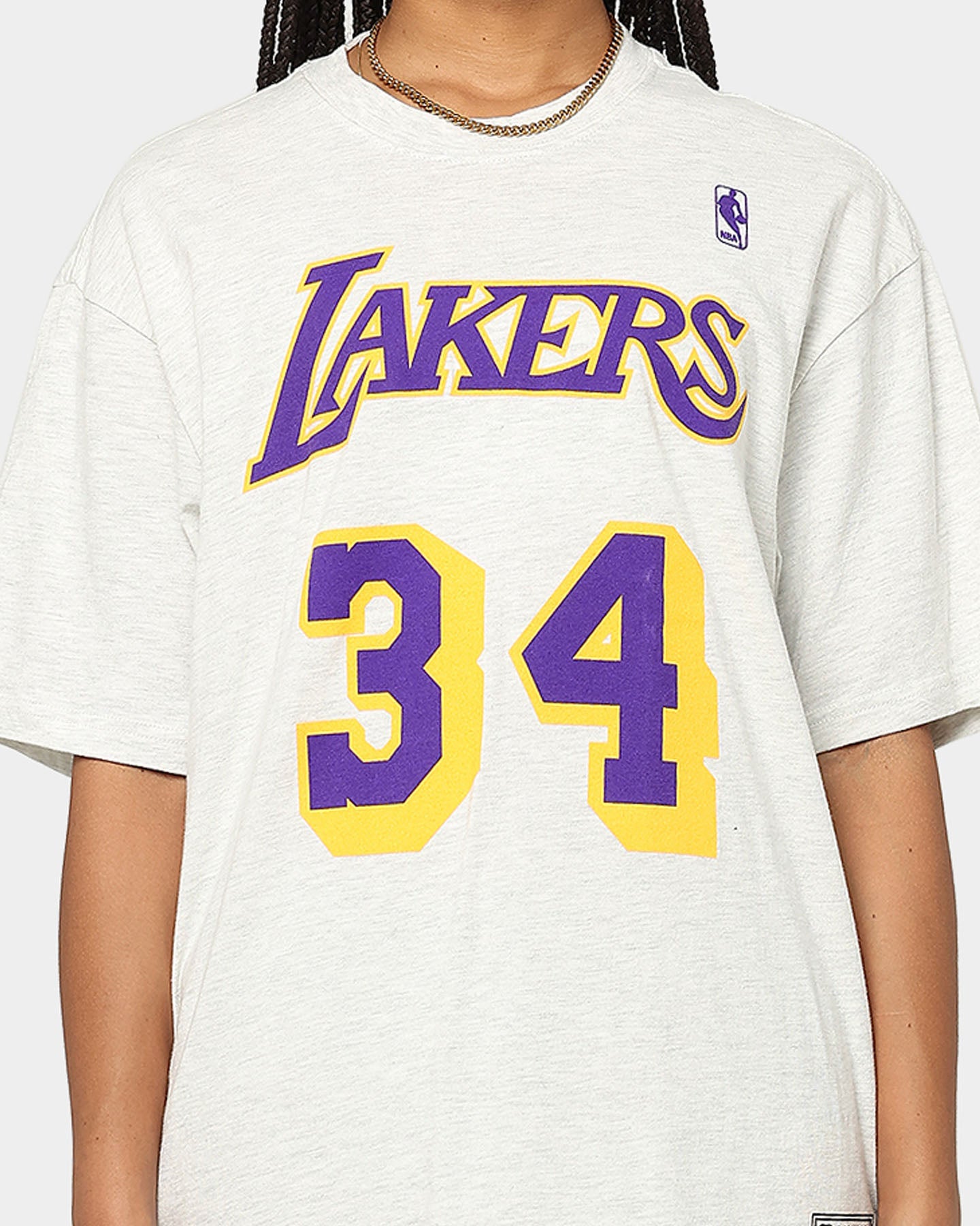 Mitchell & Ness Los Angeles Lakers Shaquille O'Neal #34 N&N T-Shirt White Marle Style001