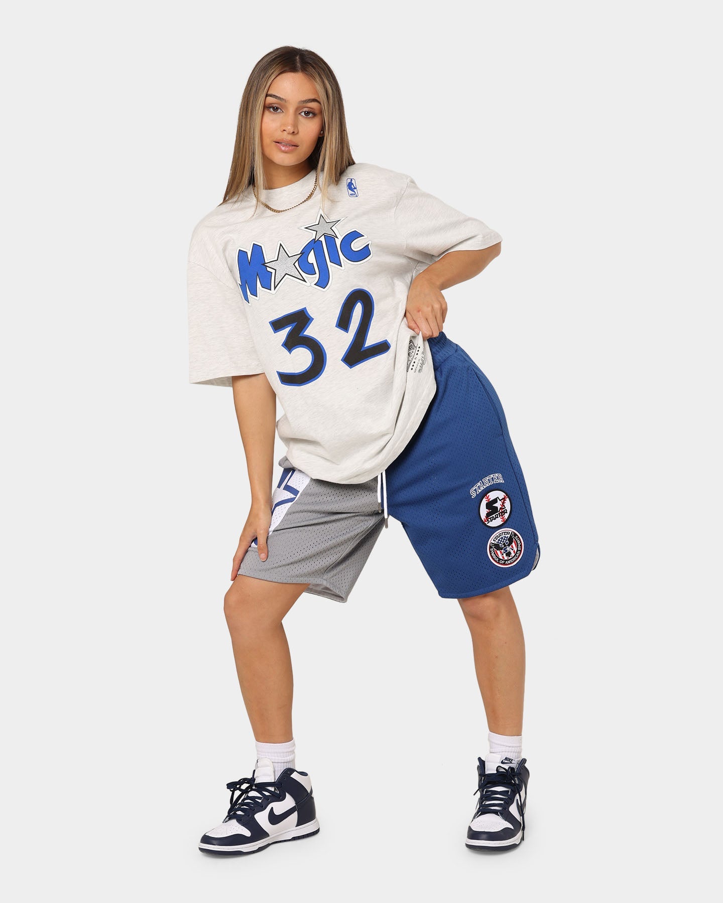 Mitchell & Ness Orlando Magic Shaquille O'Neal #32 N&N T-Shirt White Marle Style001