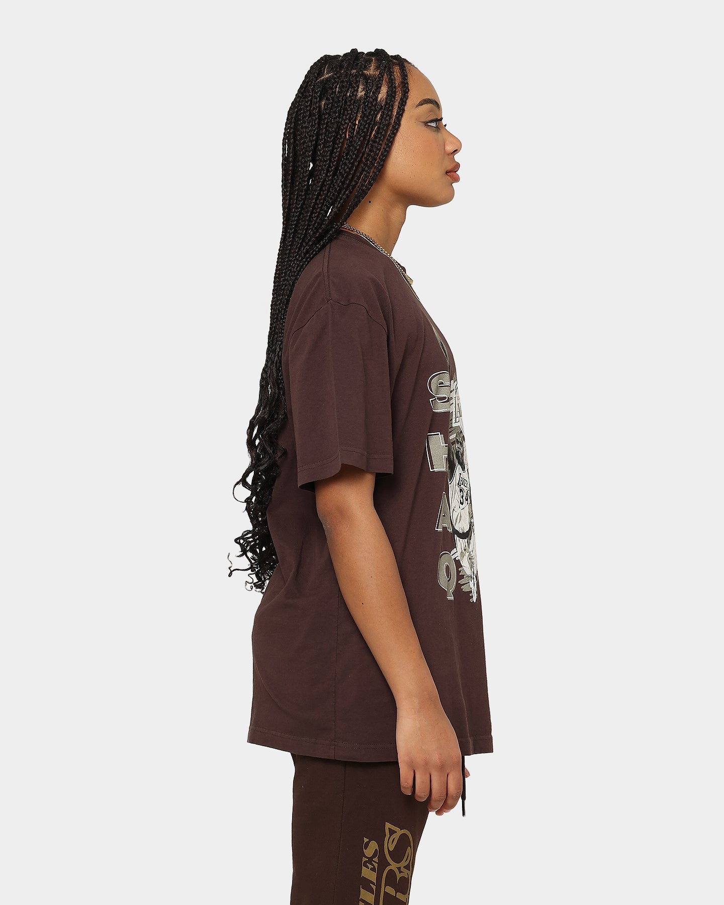Mitchell & Ness Los Angeles Lakers Shaquille O'Neal Scribble T-Shirt Baroque Brown Style001