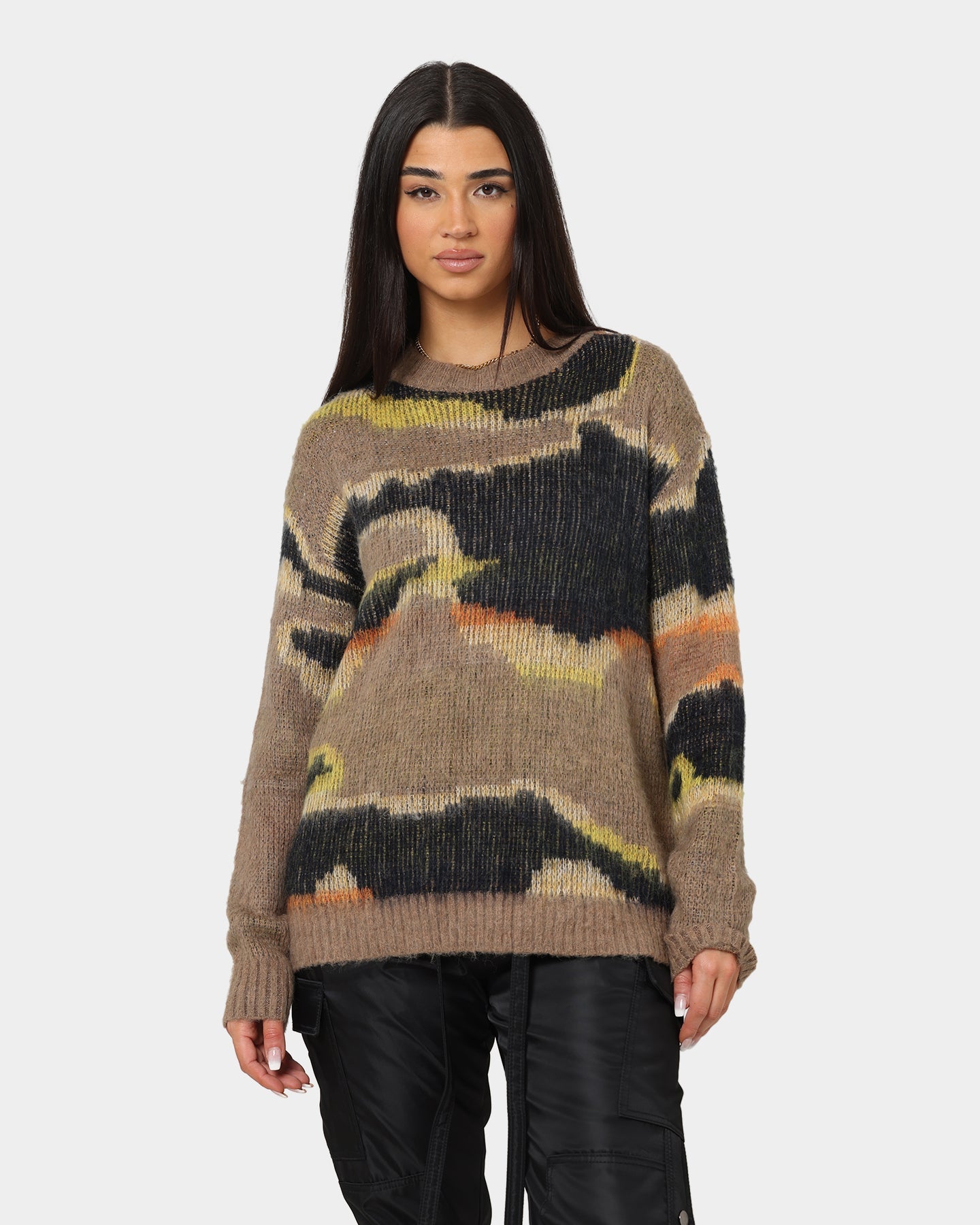 MNML Big Camo Sweatshirt Olive Style001