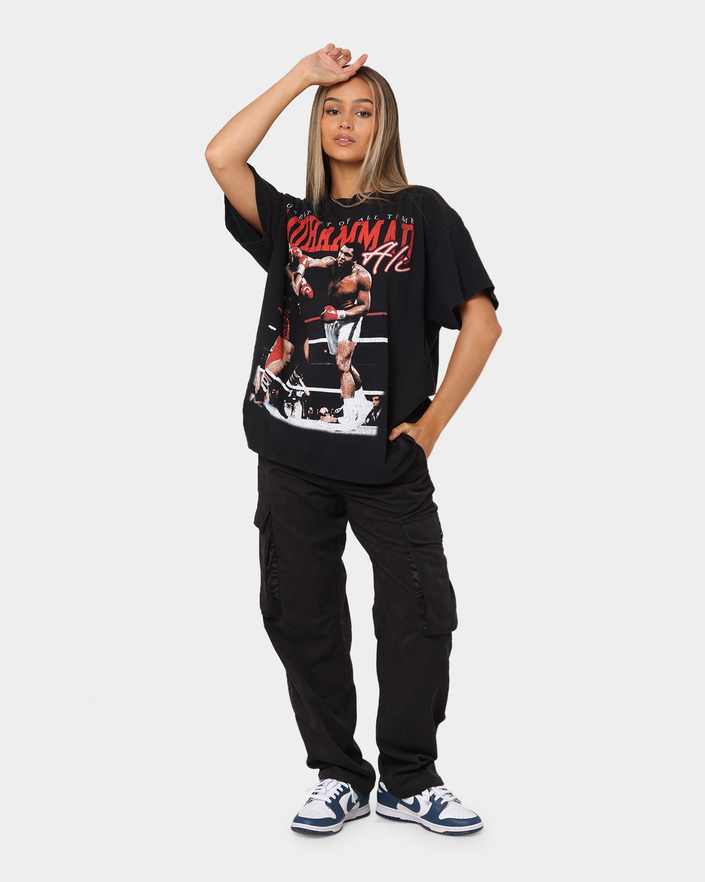 Goat Crew X Muhammad Ali Knock Out T-Shirt Black Wash Style001