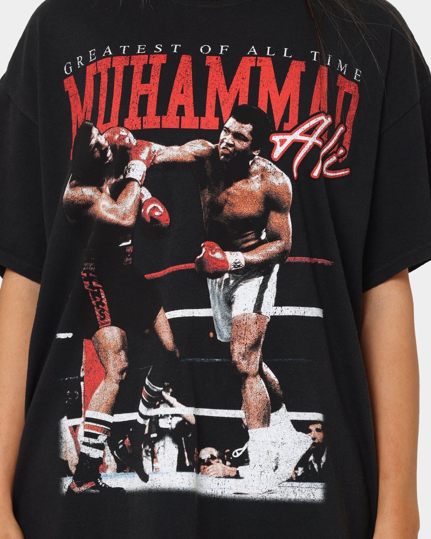 Goat Crew X Muhammad Ali Knock Out T-Shirt Black Wash Style001